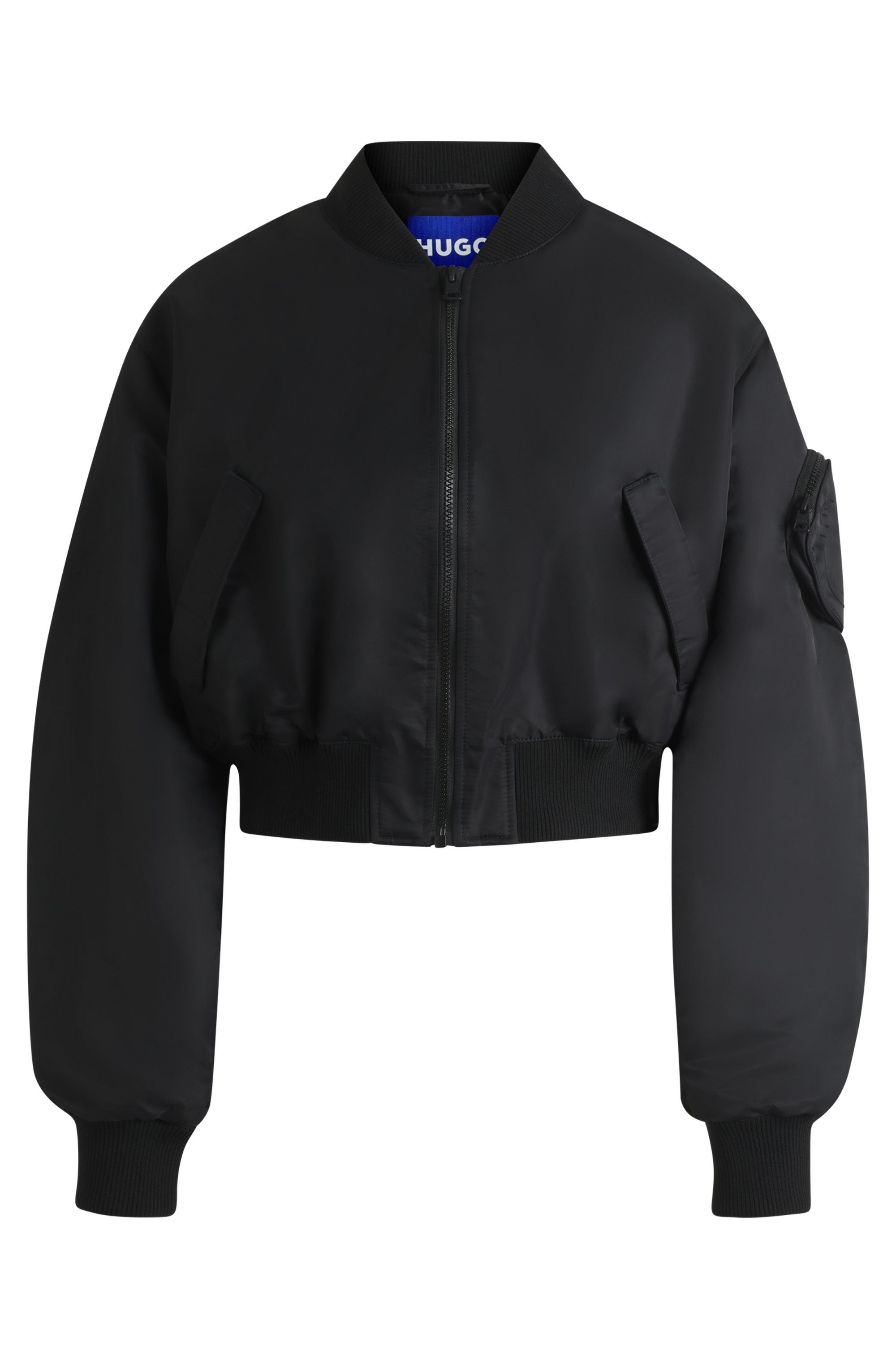 HUGO Blue Outdoorjack Foraia-1_B met opgestikte mouwzak, bomberjack iconic streetstyle