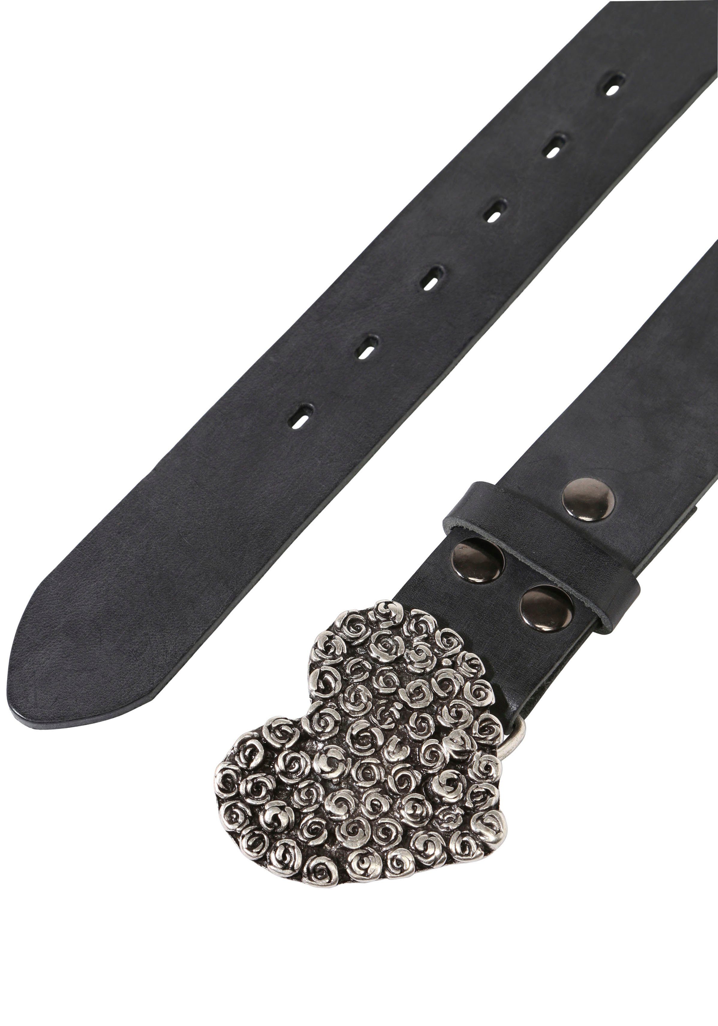 RETTUNGSRING by showroom 019° Leren riem met verwisselbare sluiting "rozenhart compleet"