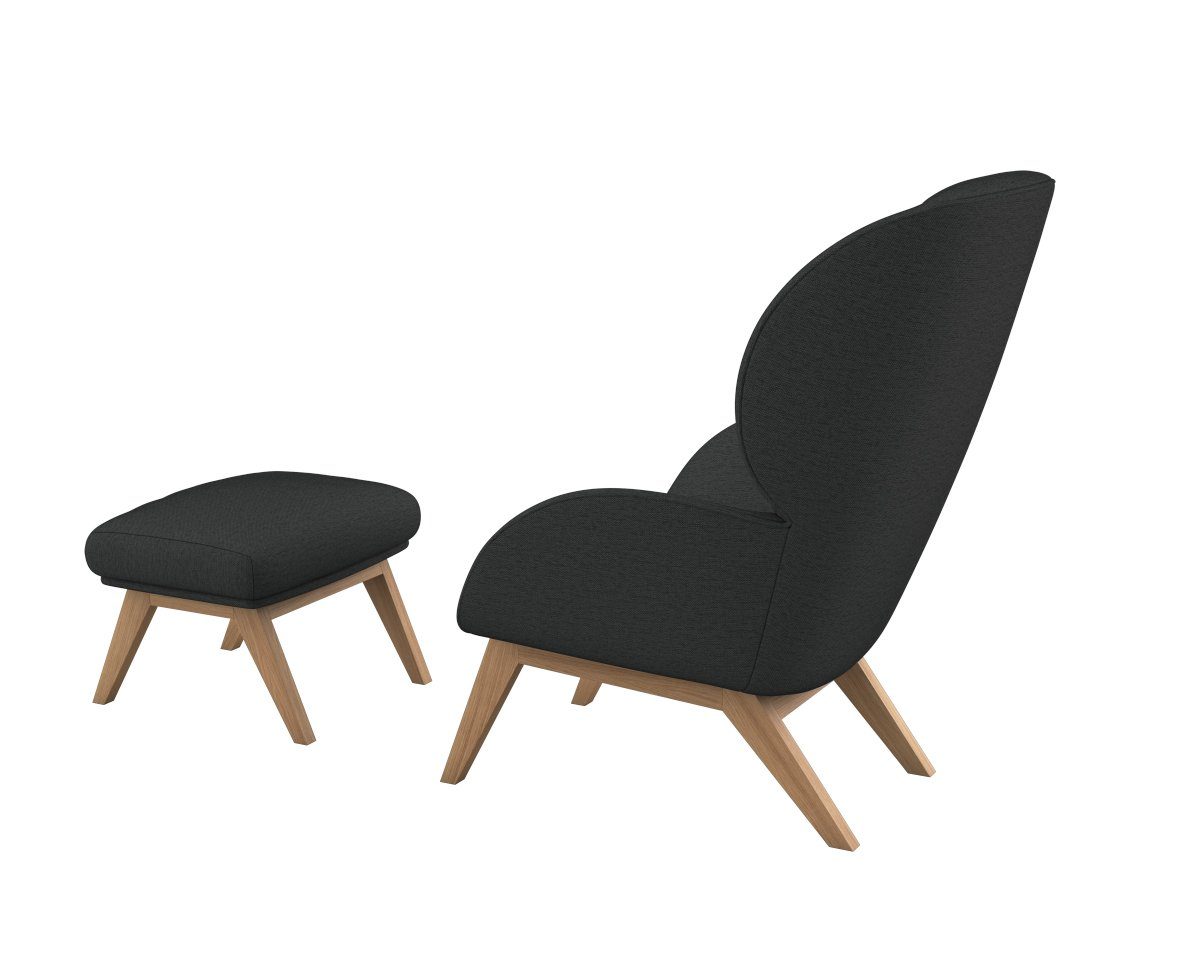 FLEXLUX Oorfauteuil Adria Stijl & comfort, organische vorm, eikenhouten voet