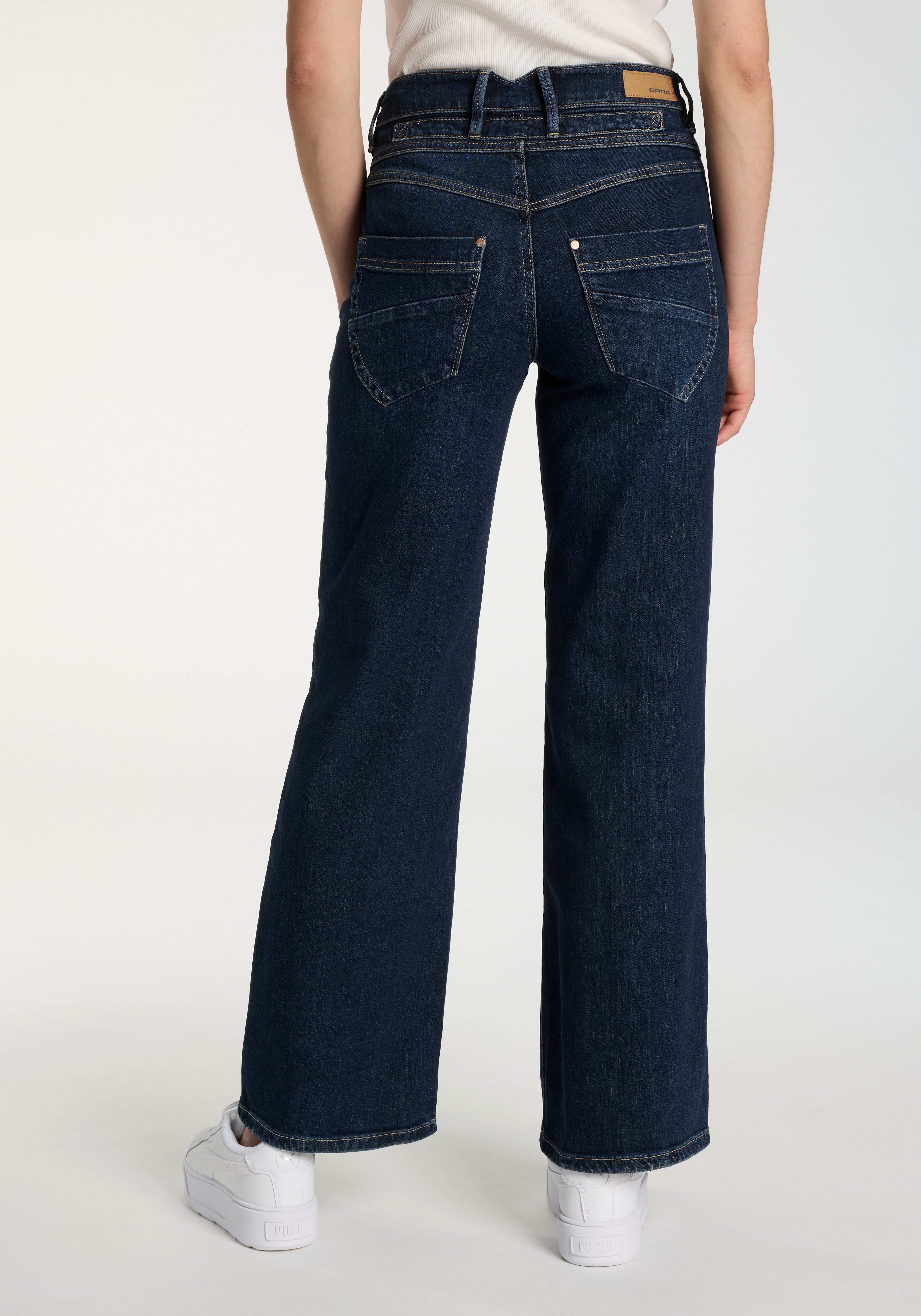 GANG Wijde jeans 94MEDINA WIDE met knoopsluiting