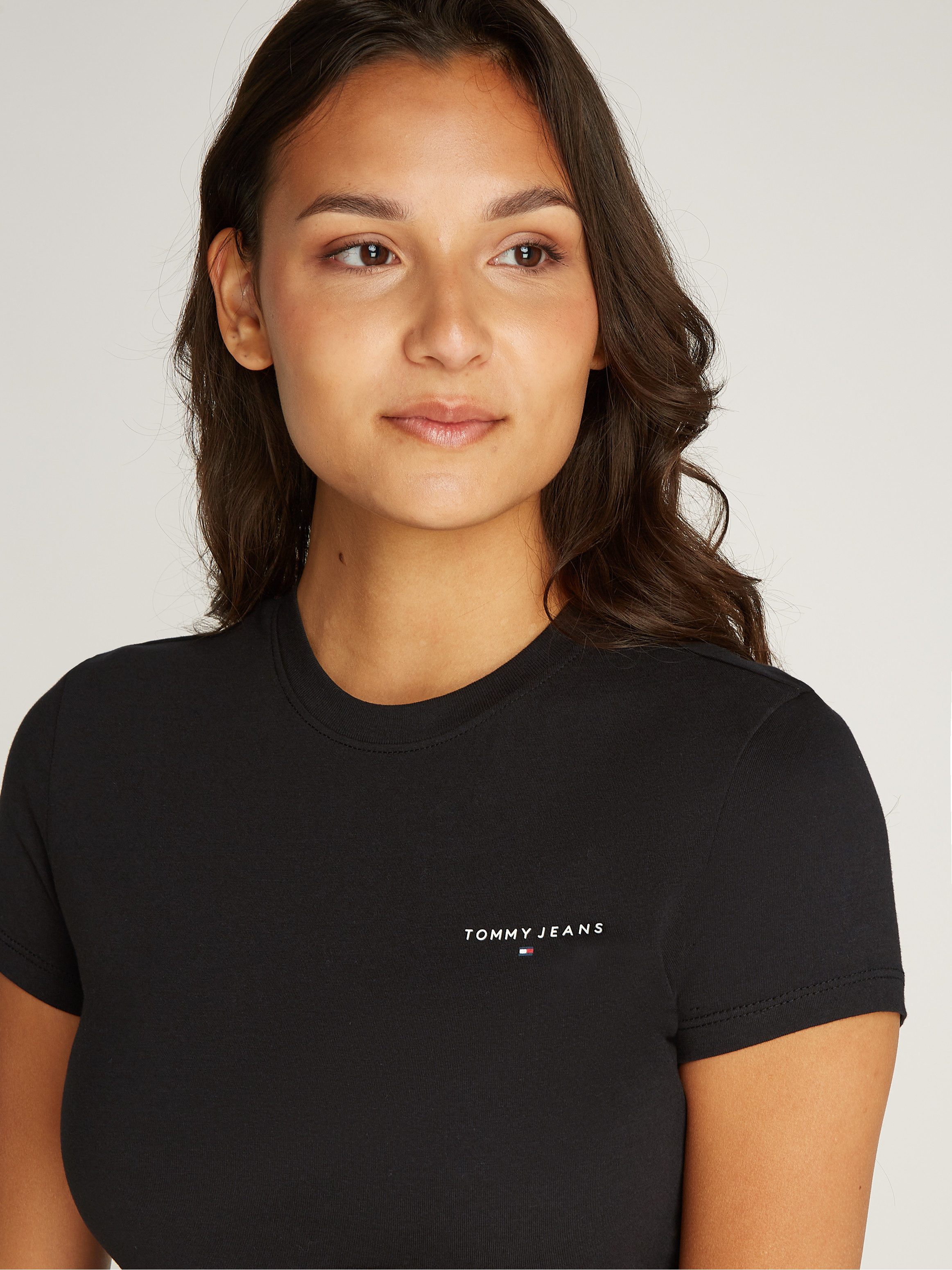 TOMMY JEANS T-shirt Tjw 2Pack Slim Linear Tee met logo-opdruk in effen kleur (Set van 2)