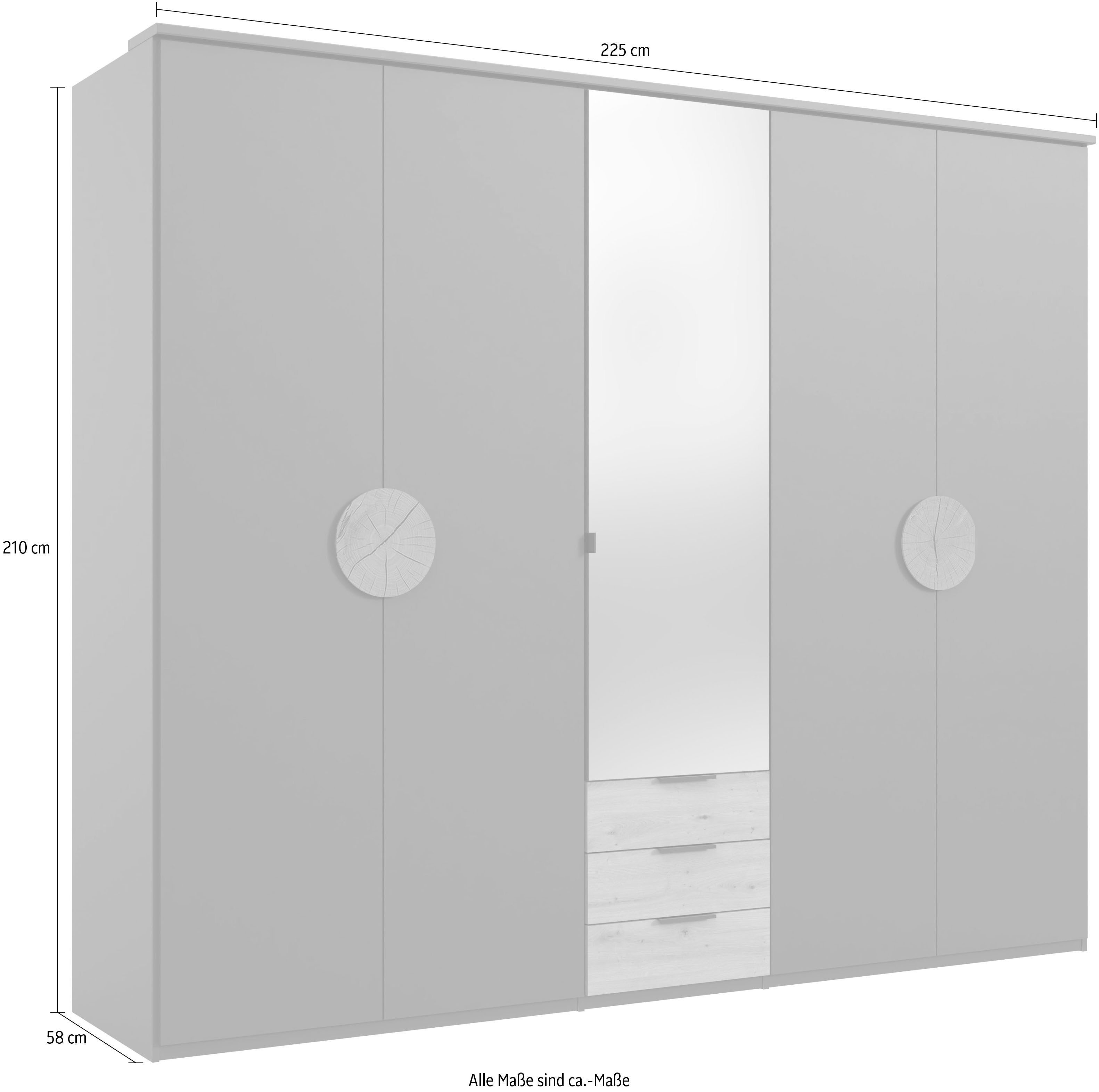 Wimex Draaideurkast Toscana Met aantrekkelijke grepen in massief hout-look, 225 of 270 cm breed