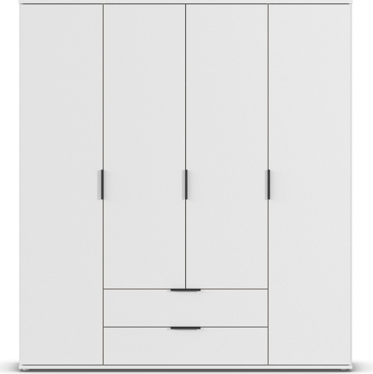 rauch Draaideurkast Kledingkast Kast Garderobe Wasmand ESSEA in 2 Breedtes met 2 lades, in eenvoudig ontwerp, moderne grepen made in germany