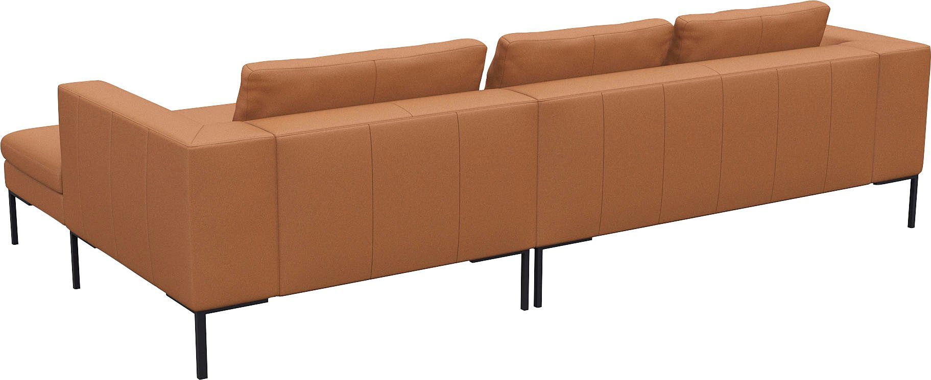 FLEXLUX Hoekbank Loano, geweldige zitcomfort, L-vorm moderne zitbank, vrijstaand, losse kussens, koudschuim in de zitting