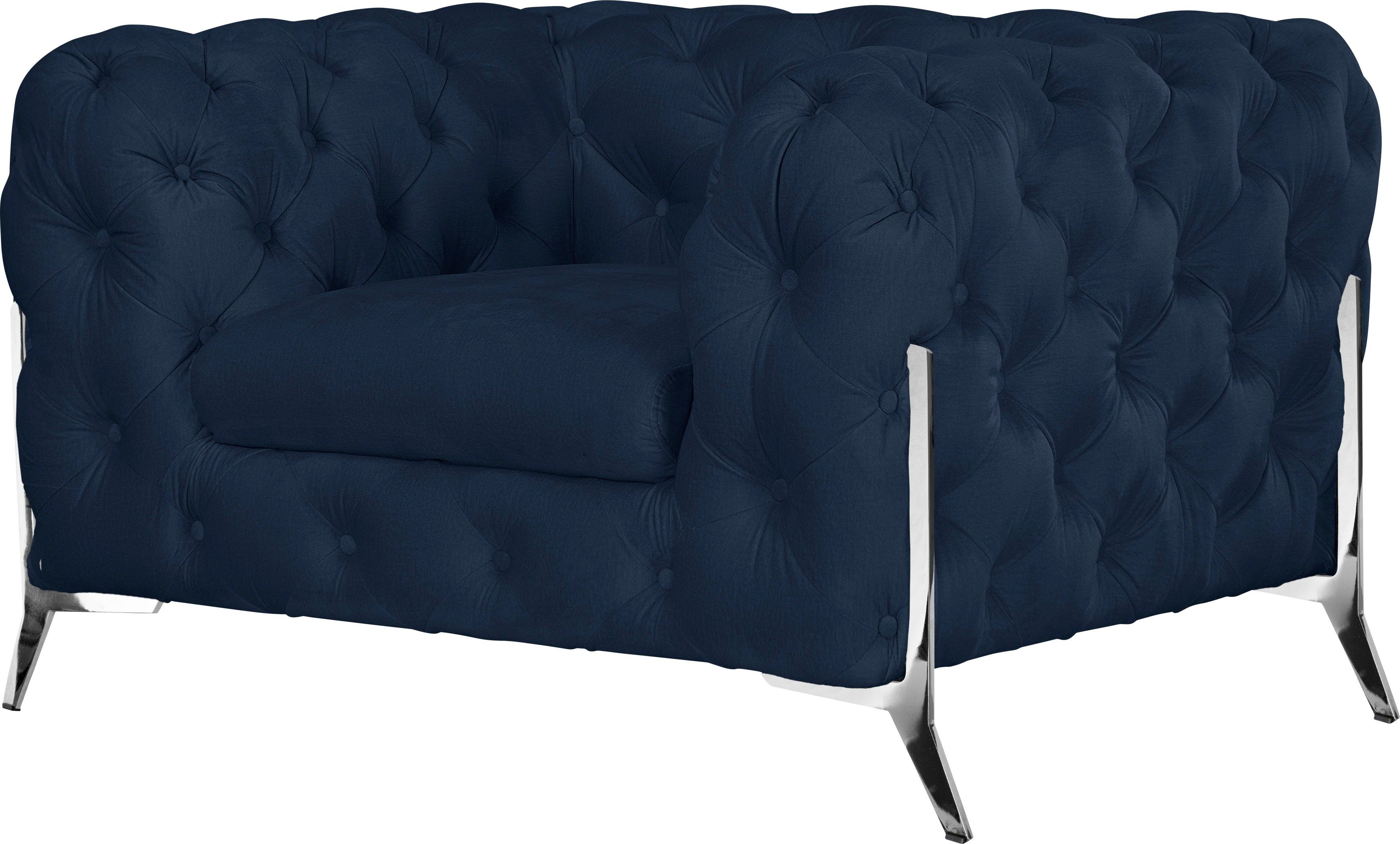 Leonique Chesterfield-fauteuil Amaury Fauteuil luxueuze capitonnage, moderne chesterfield look, kleur van de poten ter keuze