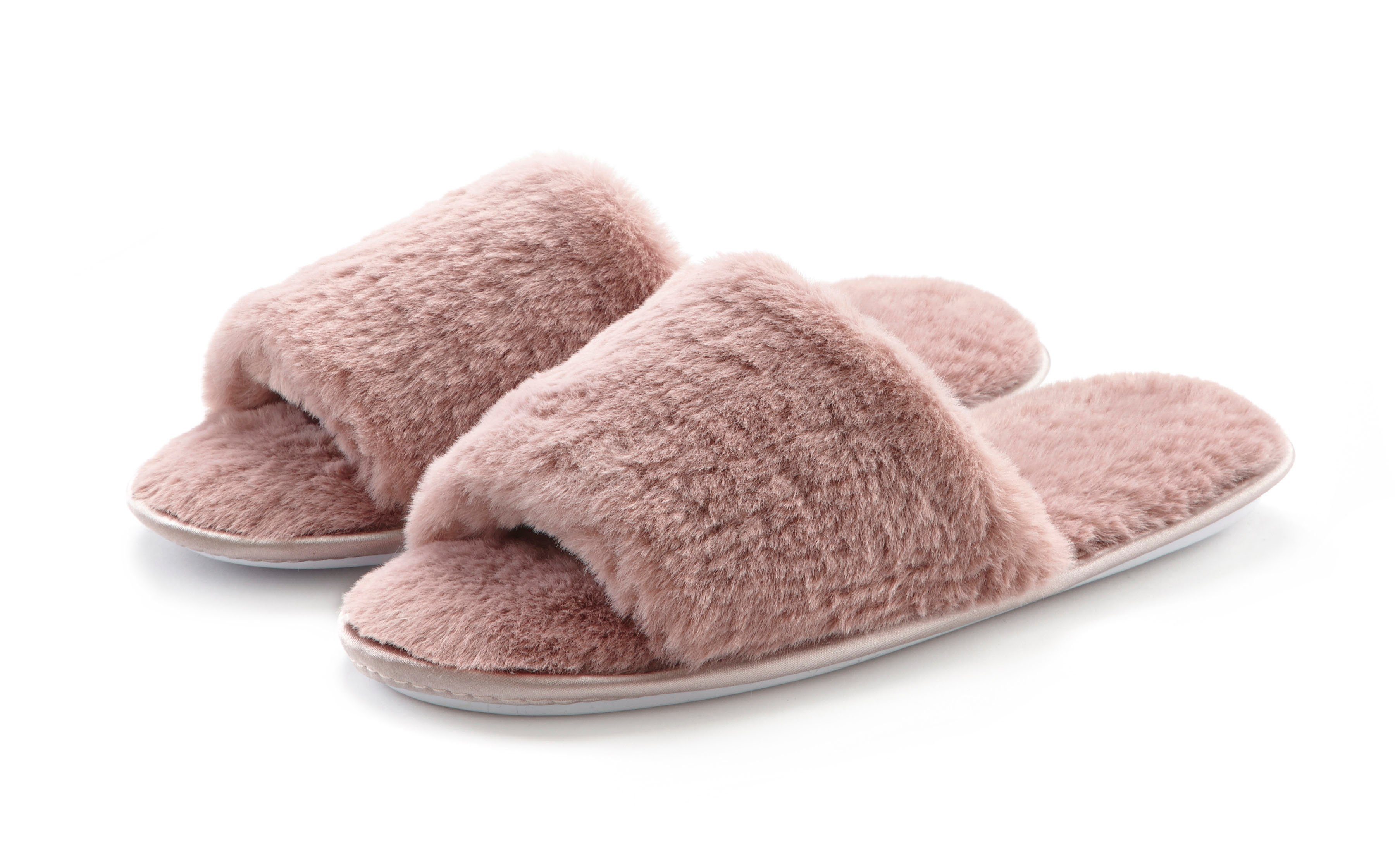 Vivance Slippers Pantoffel, slipper, pantoffel, met knuffelig, warm faux-bont vegan