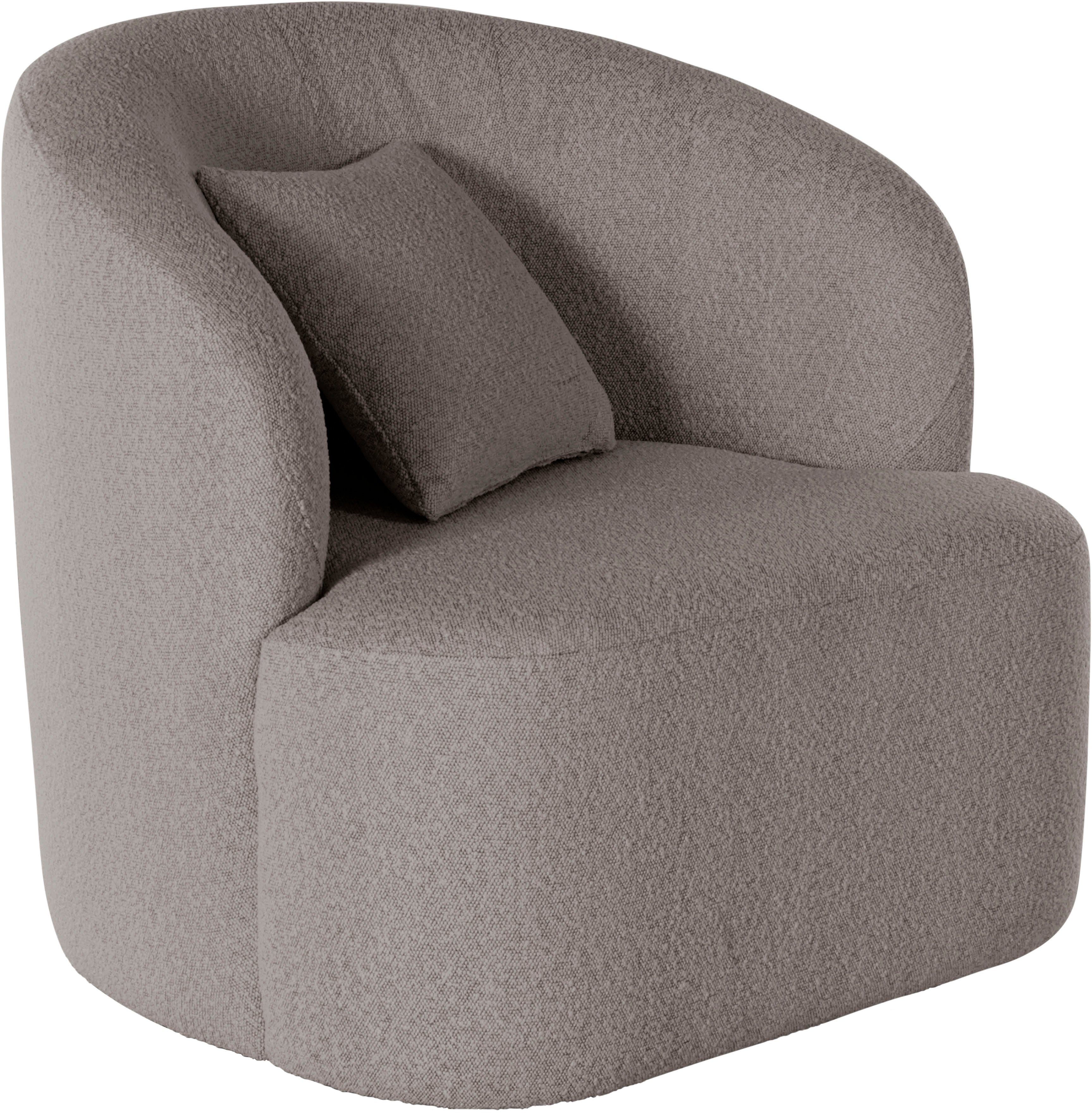 LeGer Home by Lena Gercke Draaibare fauteuil Dilara Stoel afgeronde rugleuning en front, in 3 stofkwaliteiten