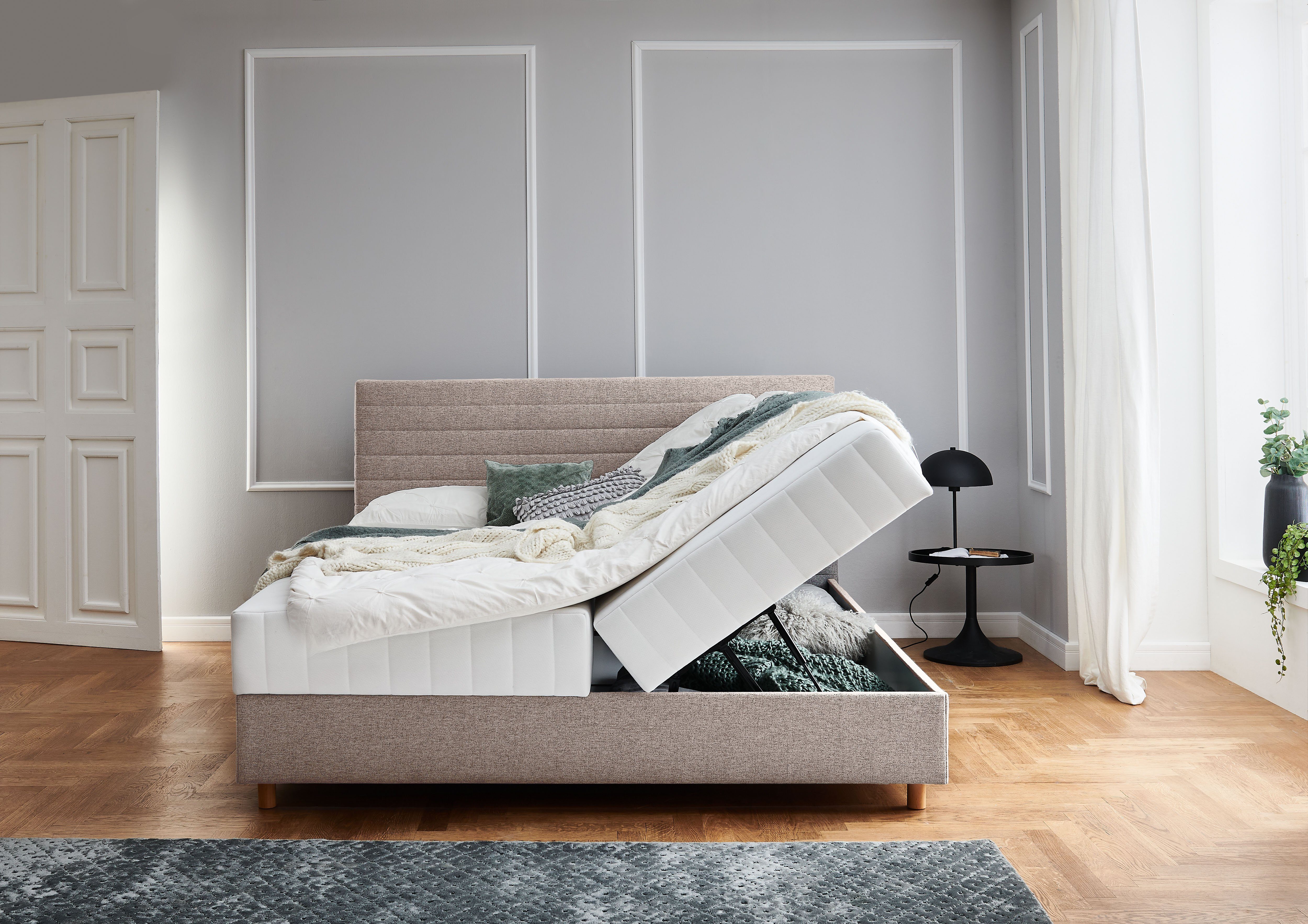 ATLANTIC home collection Ledikant met bergruimte Josie met pocketveringsmatras en bedkist
