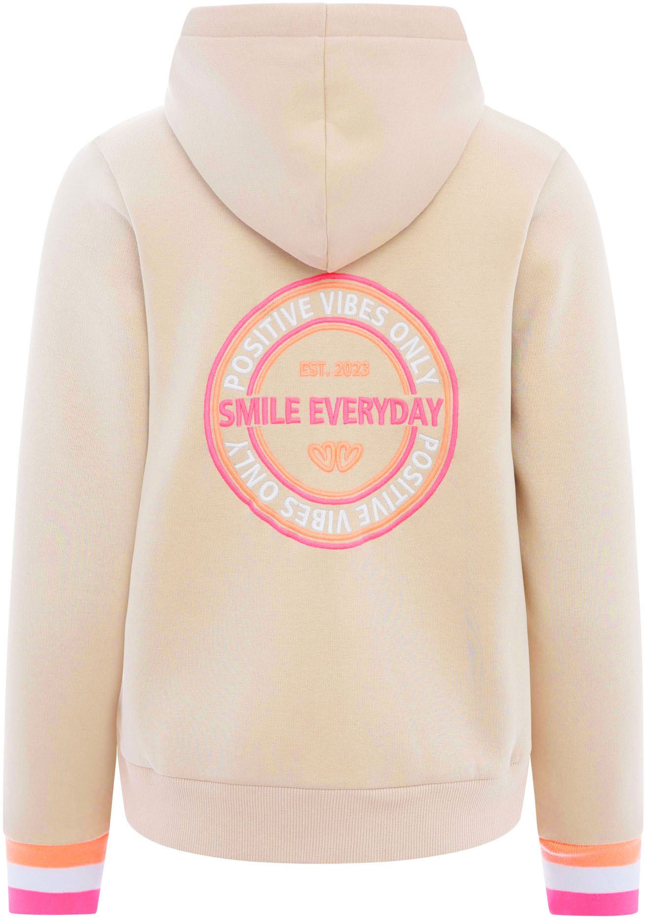 Zwillingsherz Sweatvest met capuchon, rugprint, detailprint aan de voorkant