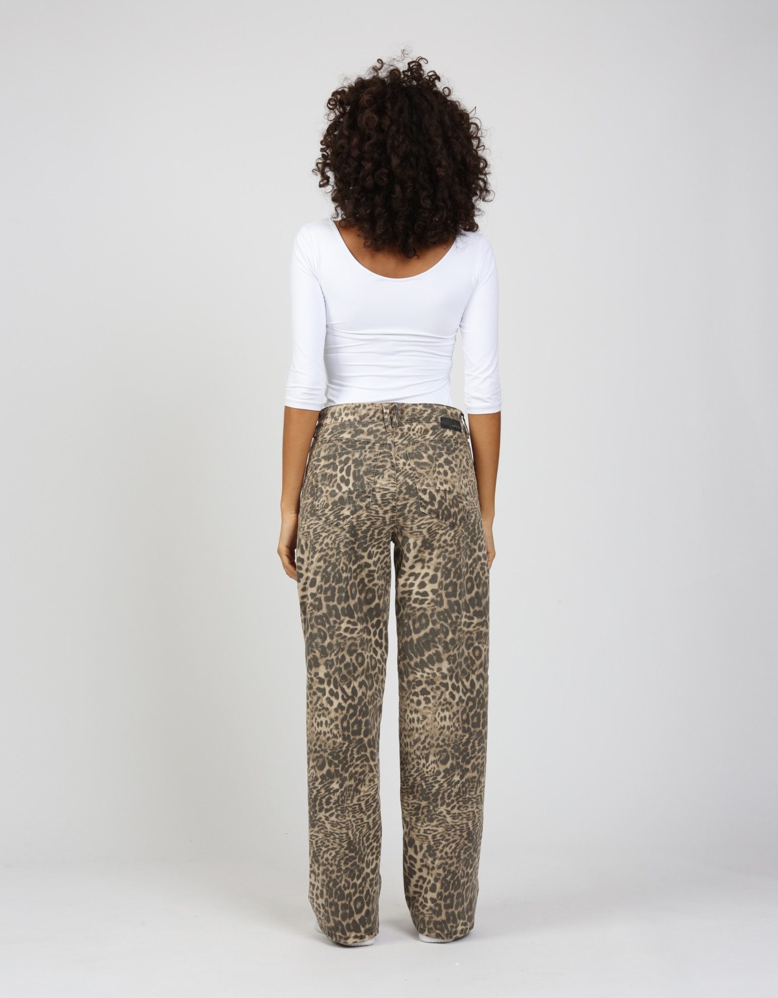 GANG 5-pocket jeans 94CARLOTTA Wide fit in trendy leeuwpatroon