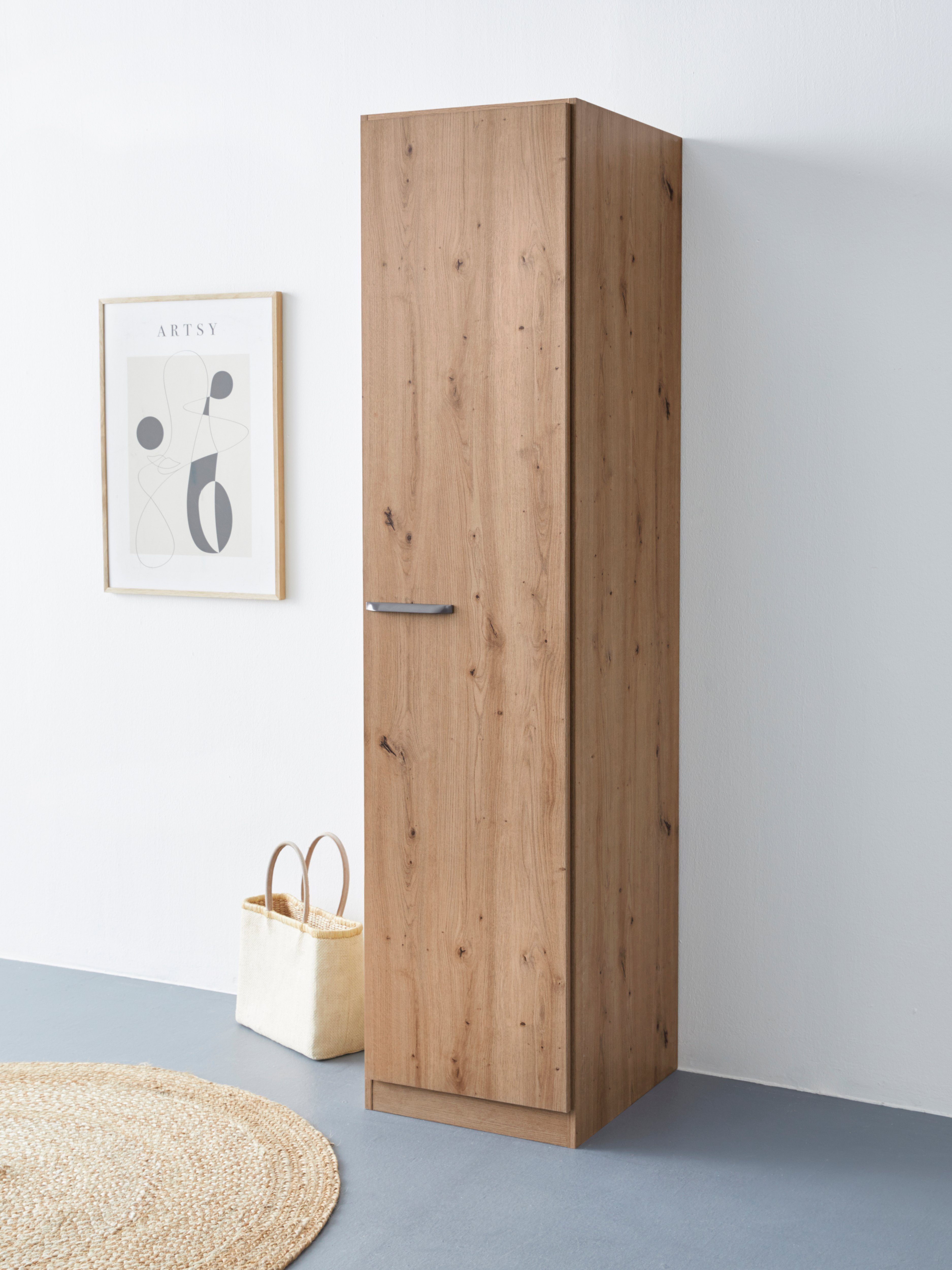 Draaideurkast Kledingkast VANDOR in drie breedtes, hoogte 197 cm, grepen in grijs metallic made in germany