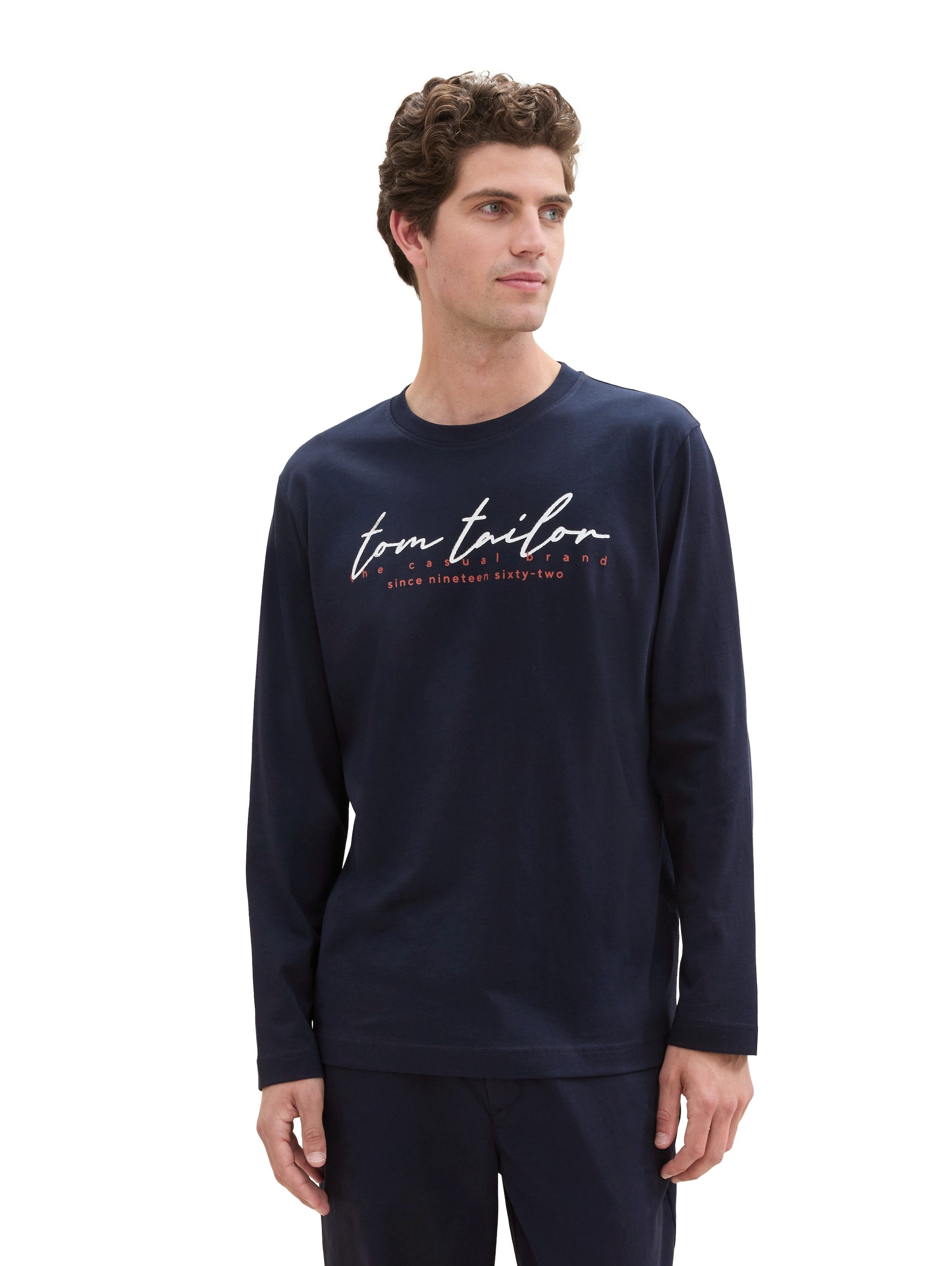 Tom Tailor Shirt met lange mouwen met logoprint