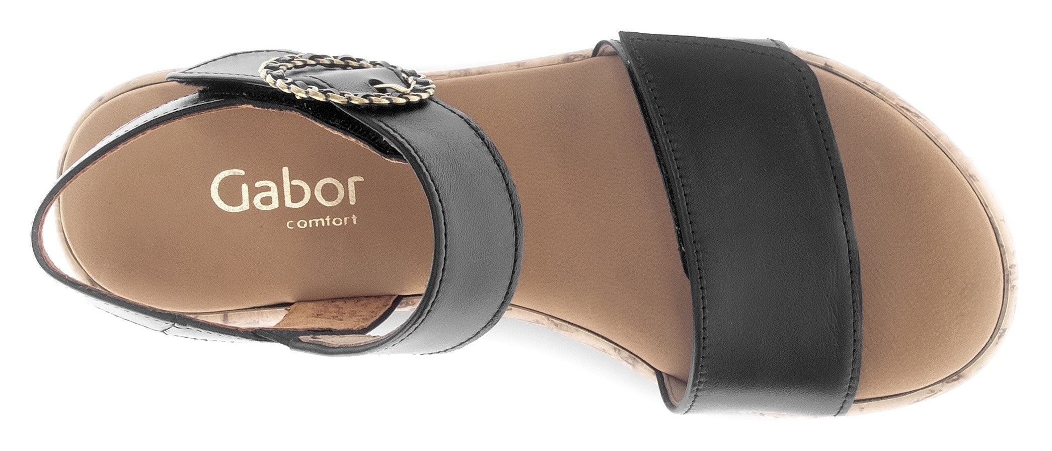 Gabor Sleehaksandaaltjes Rhodos , riemchensandaal, comfort-schoen, zomerschoen met mooie sierspeld
