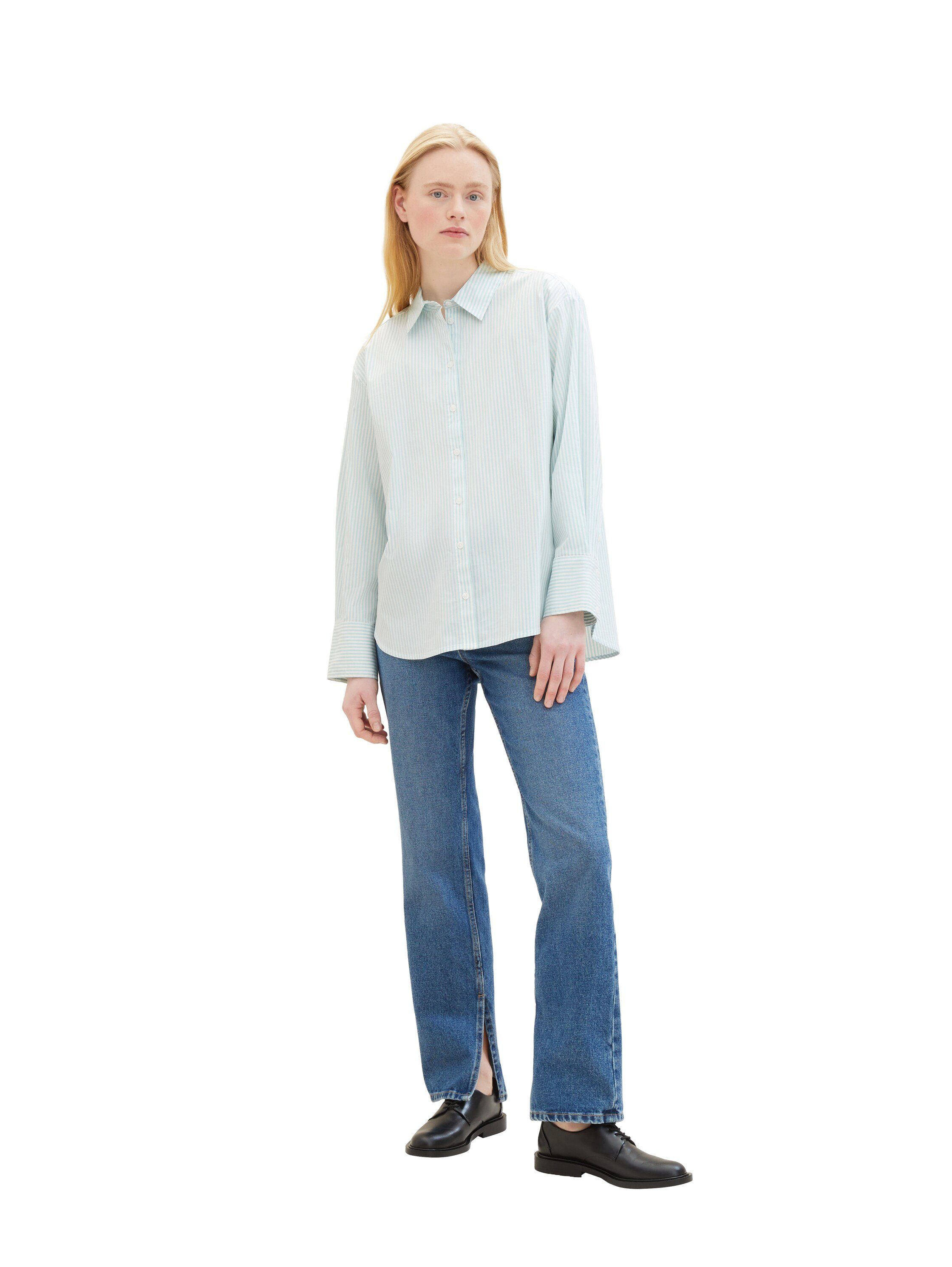 Tom Tailor Denim Overhemdblouse in streepdesign en met stretch