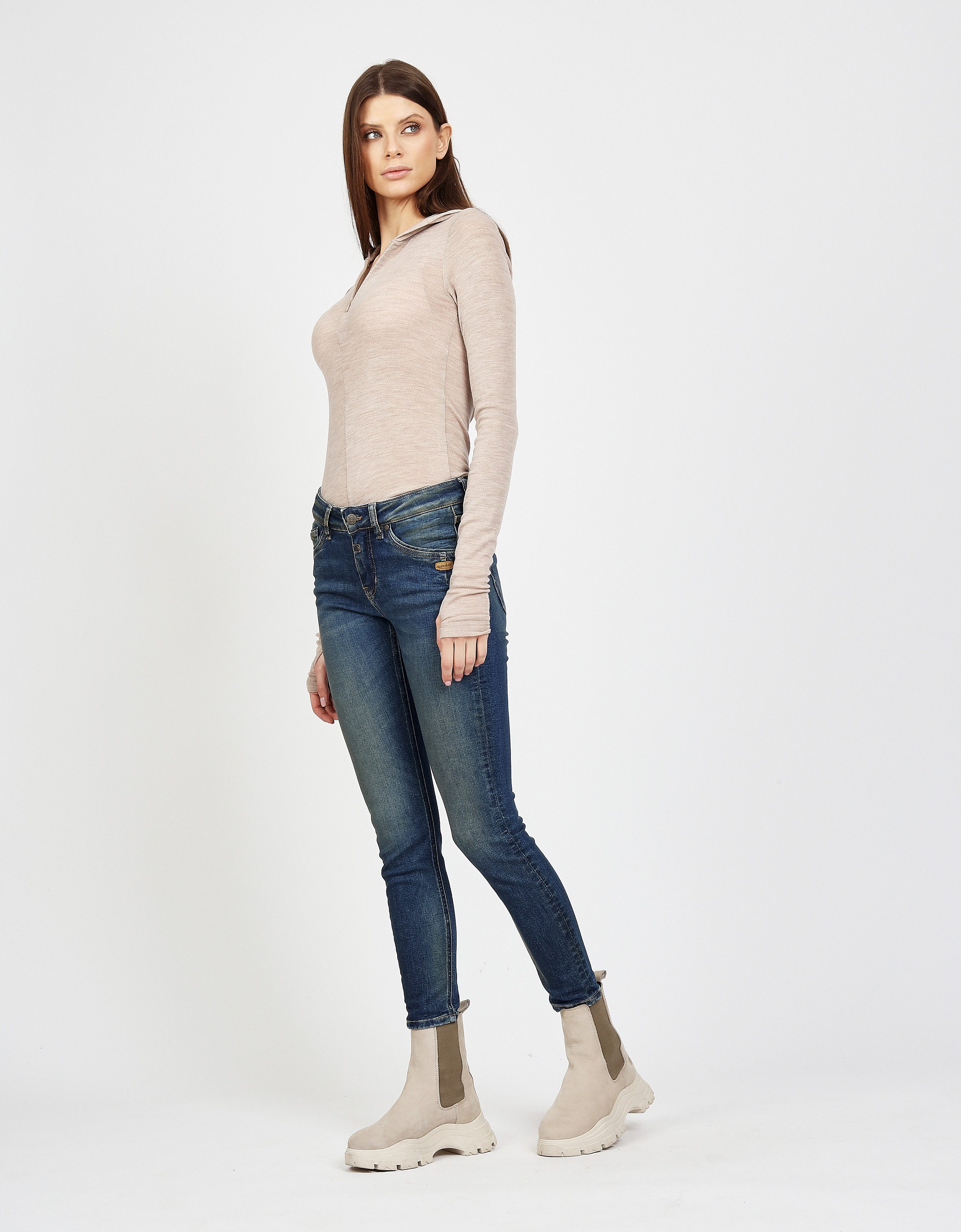 GANG Skinny fit jeans 94LAYLA met used-effecten