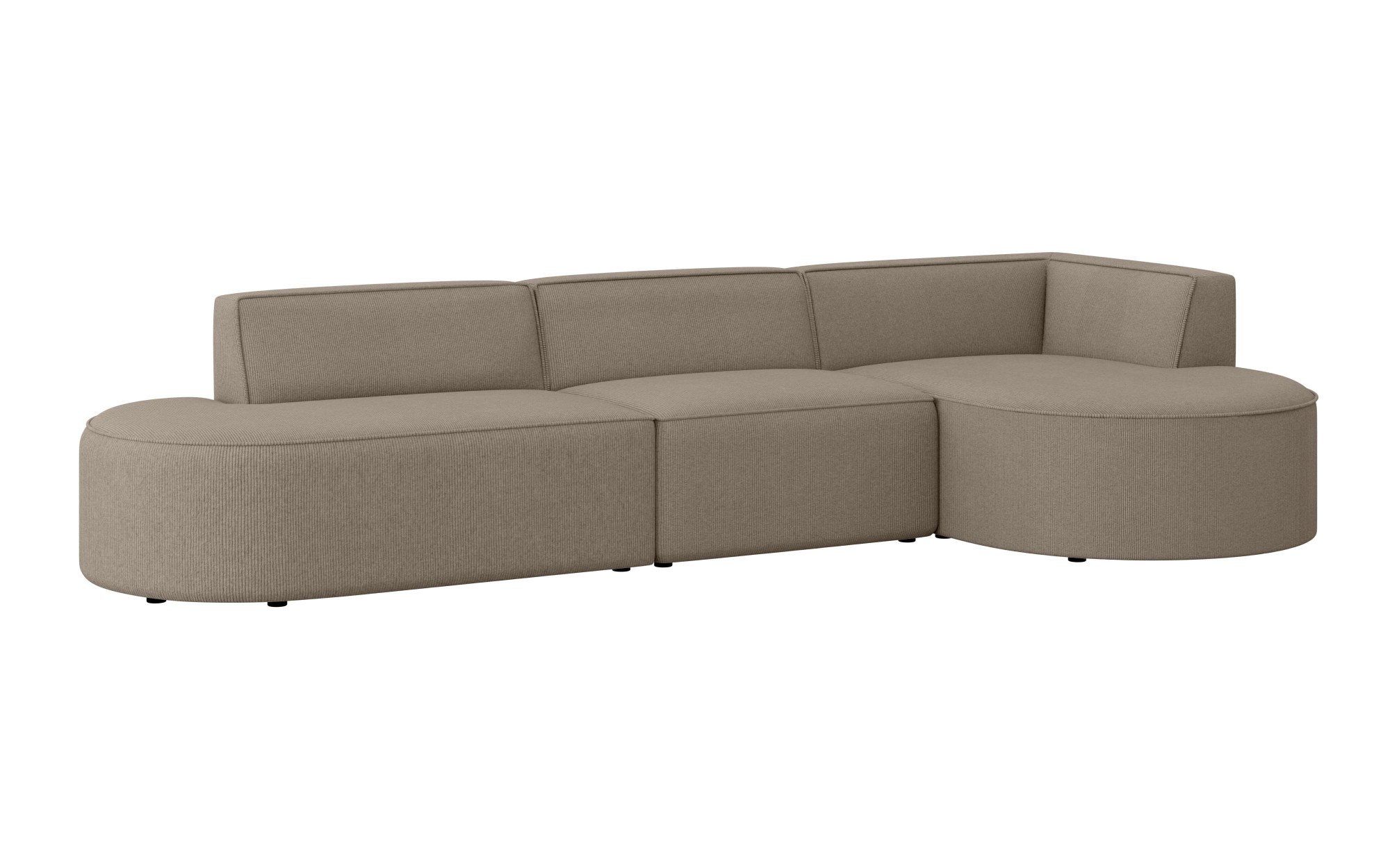 andas Hoekbank EIVIND designerbank met ottomane rechts/links, B/D/H: 343/159/72 cm