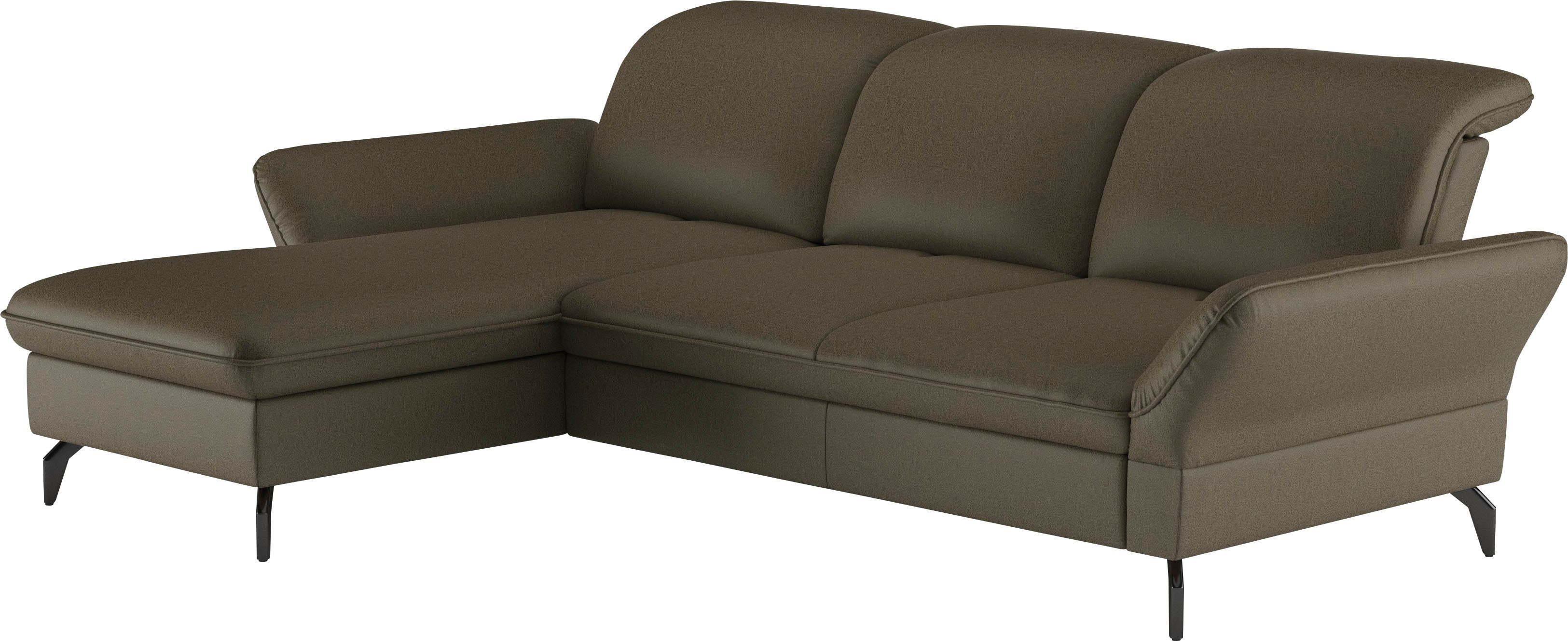 sit&more Hoekbank Leandro L-vorm Naar keuze met bed, hoofdbord en armleuningfunctie, en bedkist