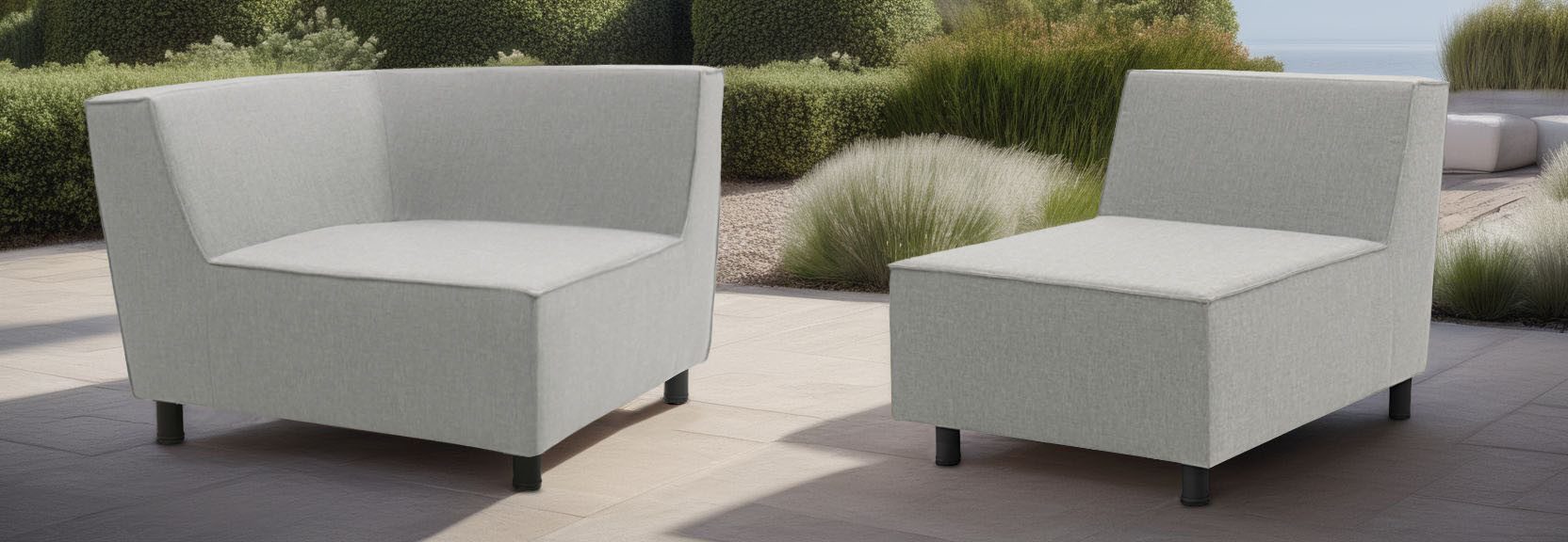 DOMO collection Sofaelement Sonna, individueel samen te stellen Enkele elementen voor terras, tuin en balkon, speciaal voor buiten bruin, modulaire
