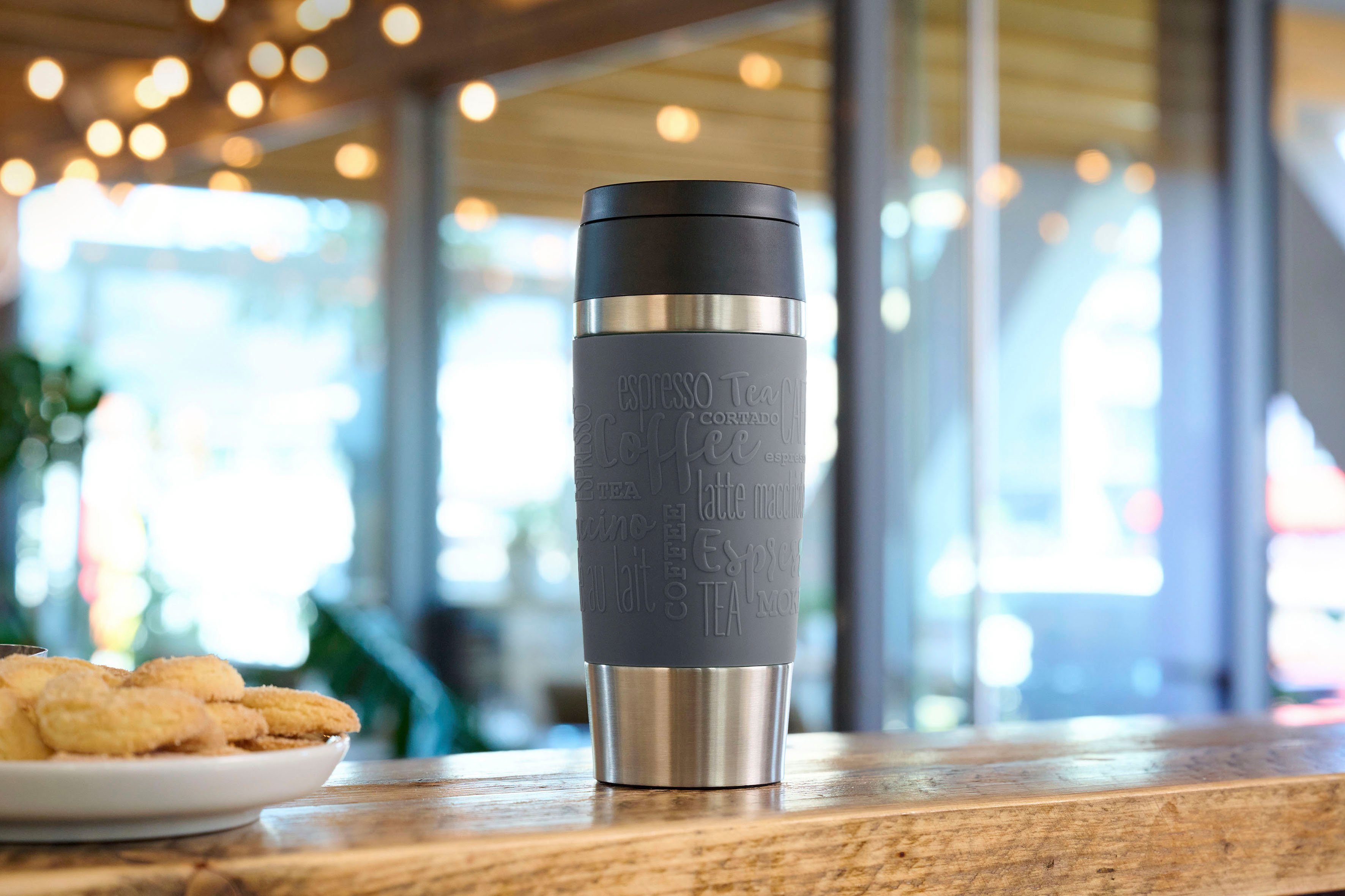 Emsa Thermosbeker Travel Mug Classic, met 360° drinkopening 4u heet, 8u koud - 360 ml / 6u heet, 12u koud - 500 ml, 100% dicht