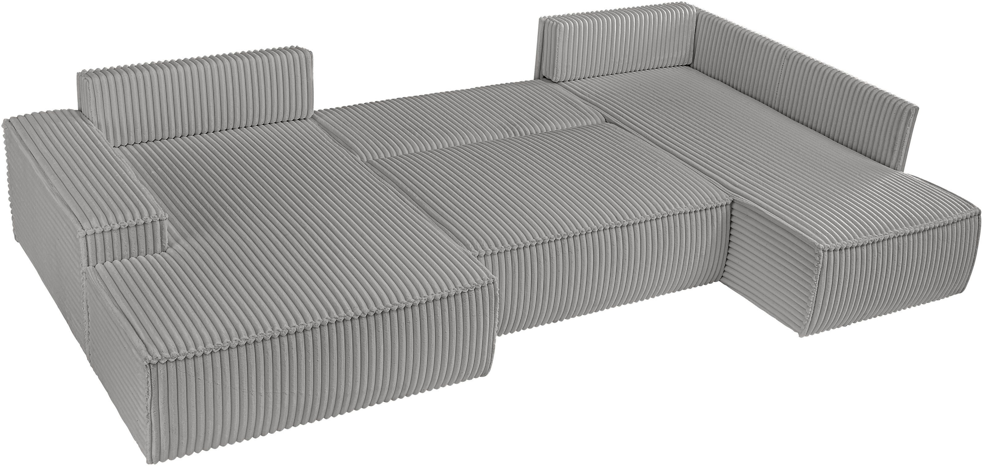 andas Zithoek FINNLEY U-model XXL 329 cm, bedbank, slaapfunctie m. bedkist