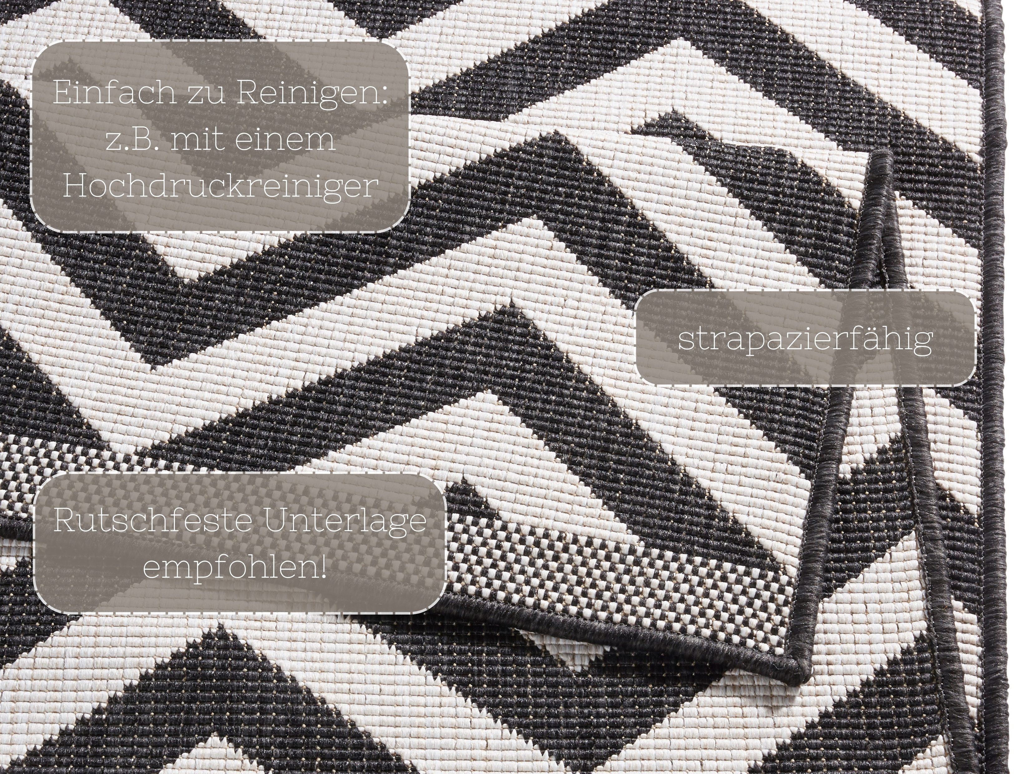 NORTHRUGS Vloerkleed Palma tweezijdig te gebruiken kleed Binnen- en buitengebruik, weerbestendig, balkon, loper, woonkamer, waterbestendig