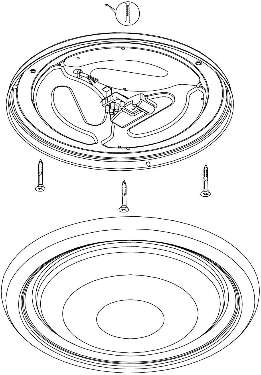 EGLO Plafondlamp CAPASSO Plafondlamp, wandlamp met chromen ring, kleur chroom en wit, Ø: 40 cm (1 stuk)