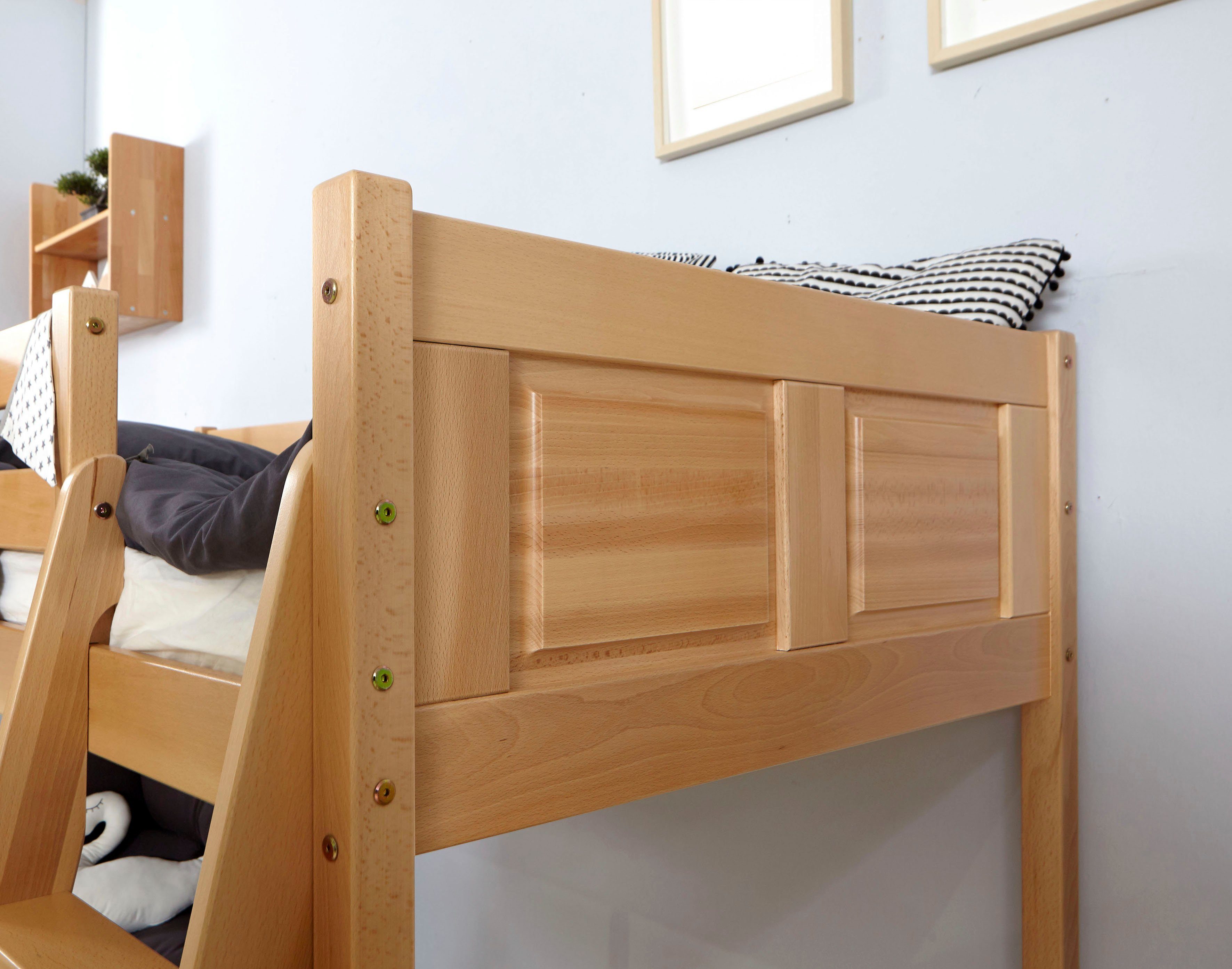 Ticaa Hoogslaper Ekki met rolbodem naar keuze met matras, beuken