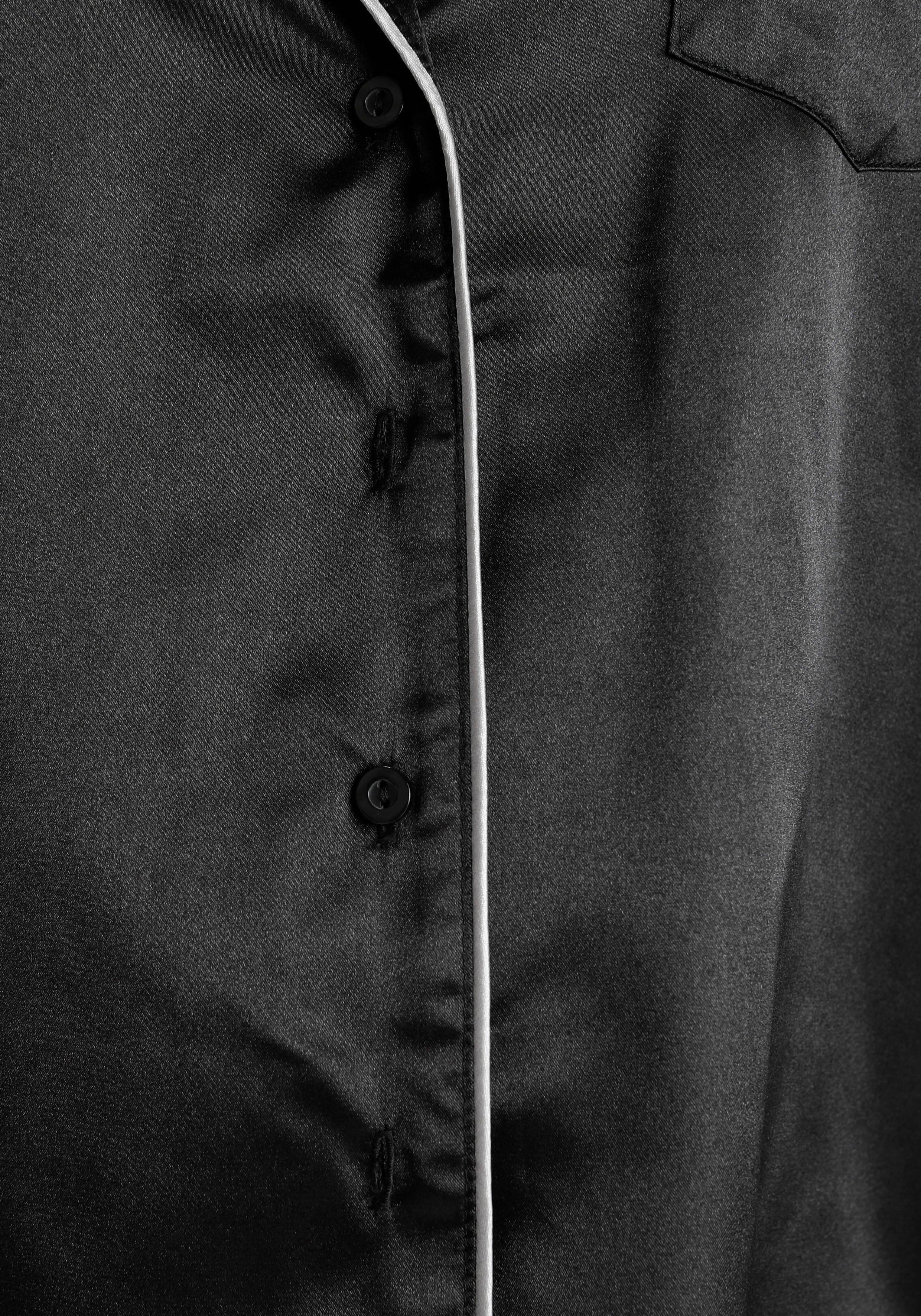 Bruno Banani Shortama met contrasterende paspel-details (2-delig, 1 stuk)