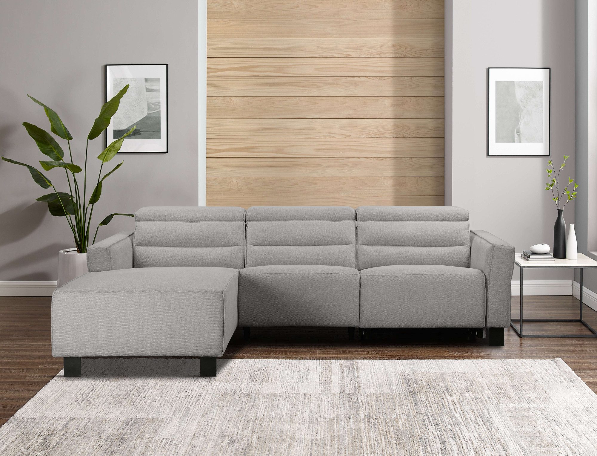 Places of Style Hoekbank Carpari, L-vorm, 263 cm, handmatige of elektrische relaxfunctie