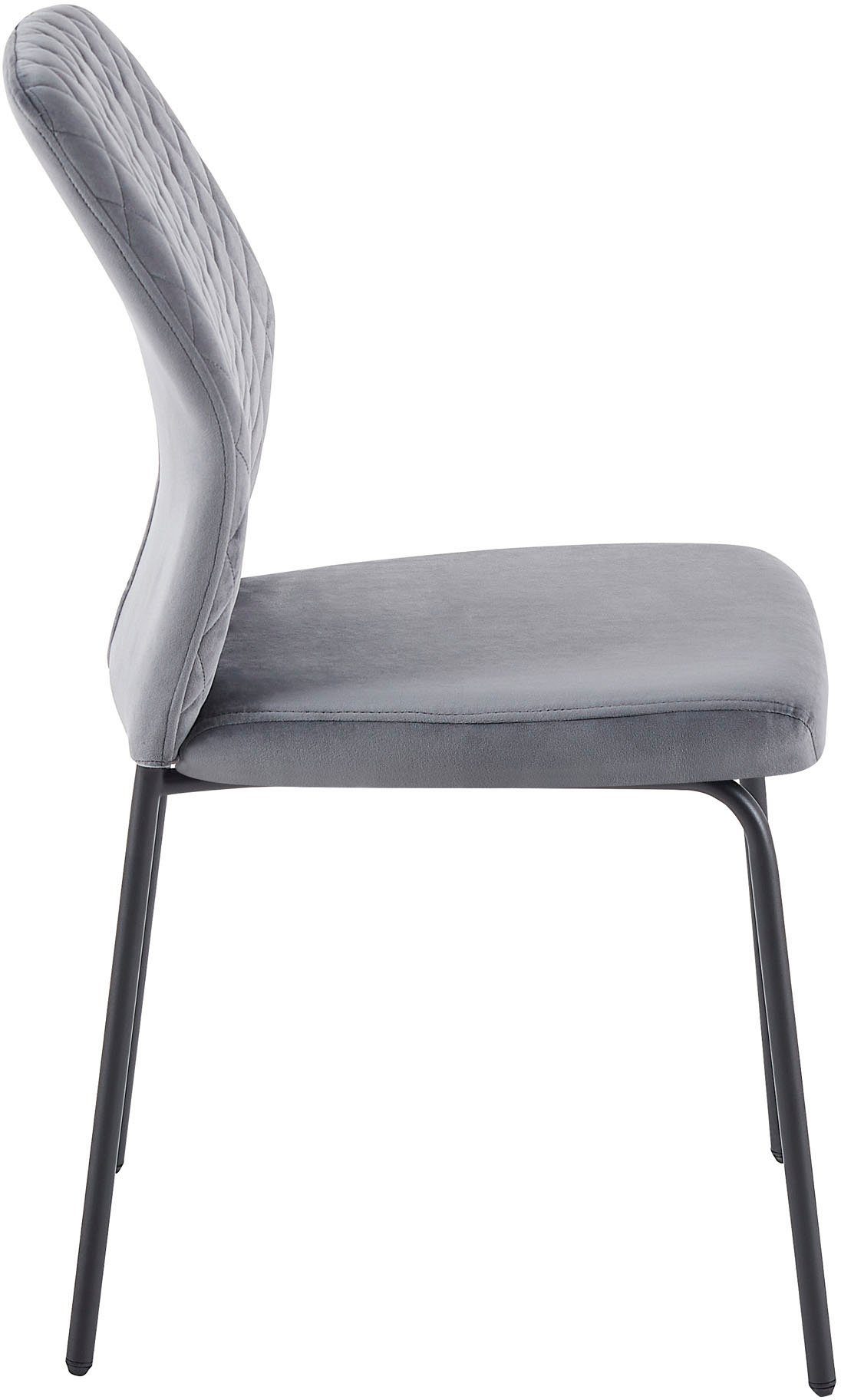 SalesFever Stoel met 4 poten met honingraatpatroon op de rug (set, 2 stuks)