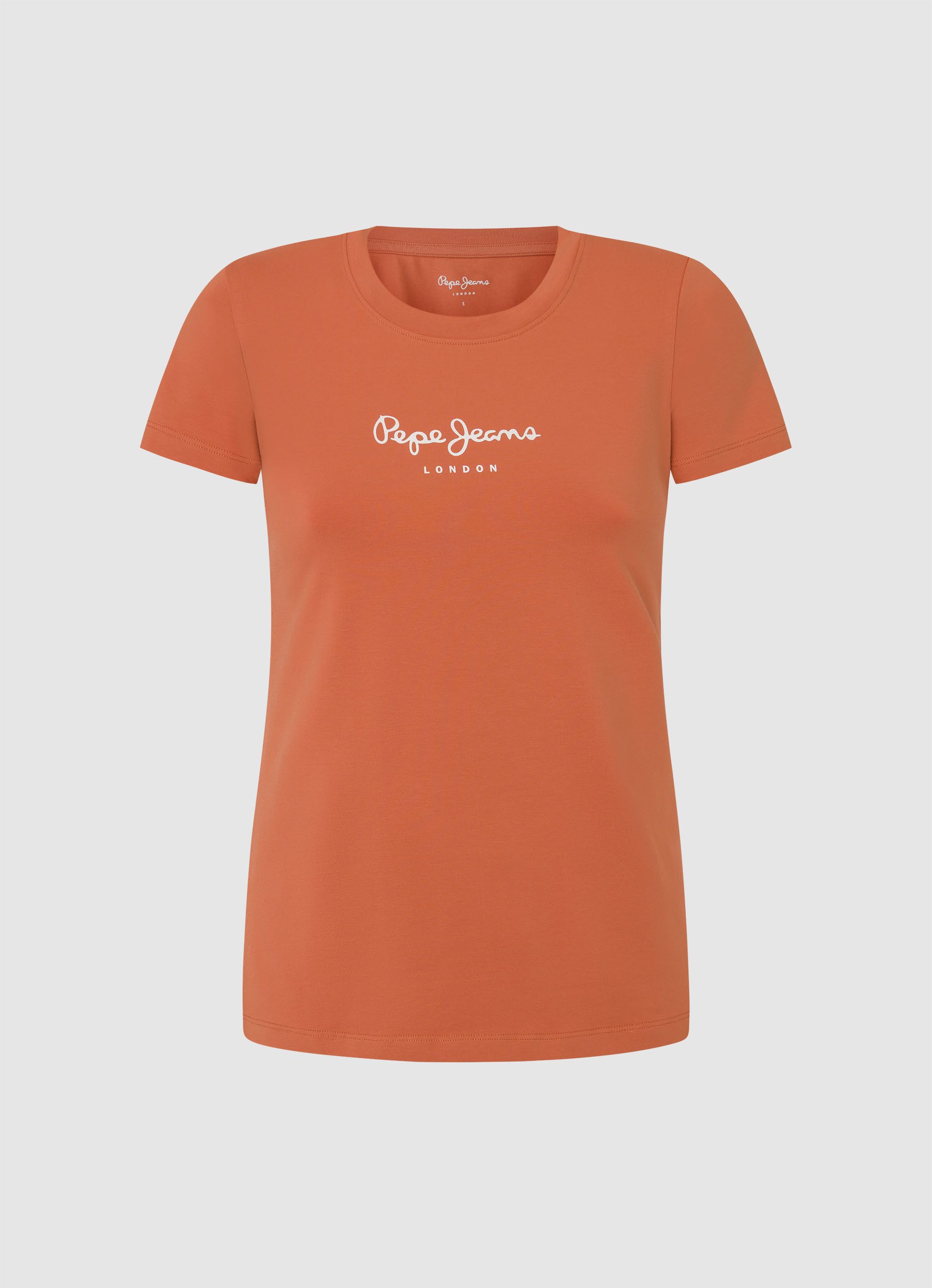 Pepe Jeans T-shirt NEW VIRGINIA met logoprint dames t-shirts maat S oranje