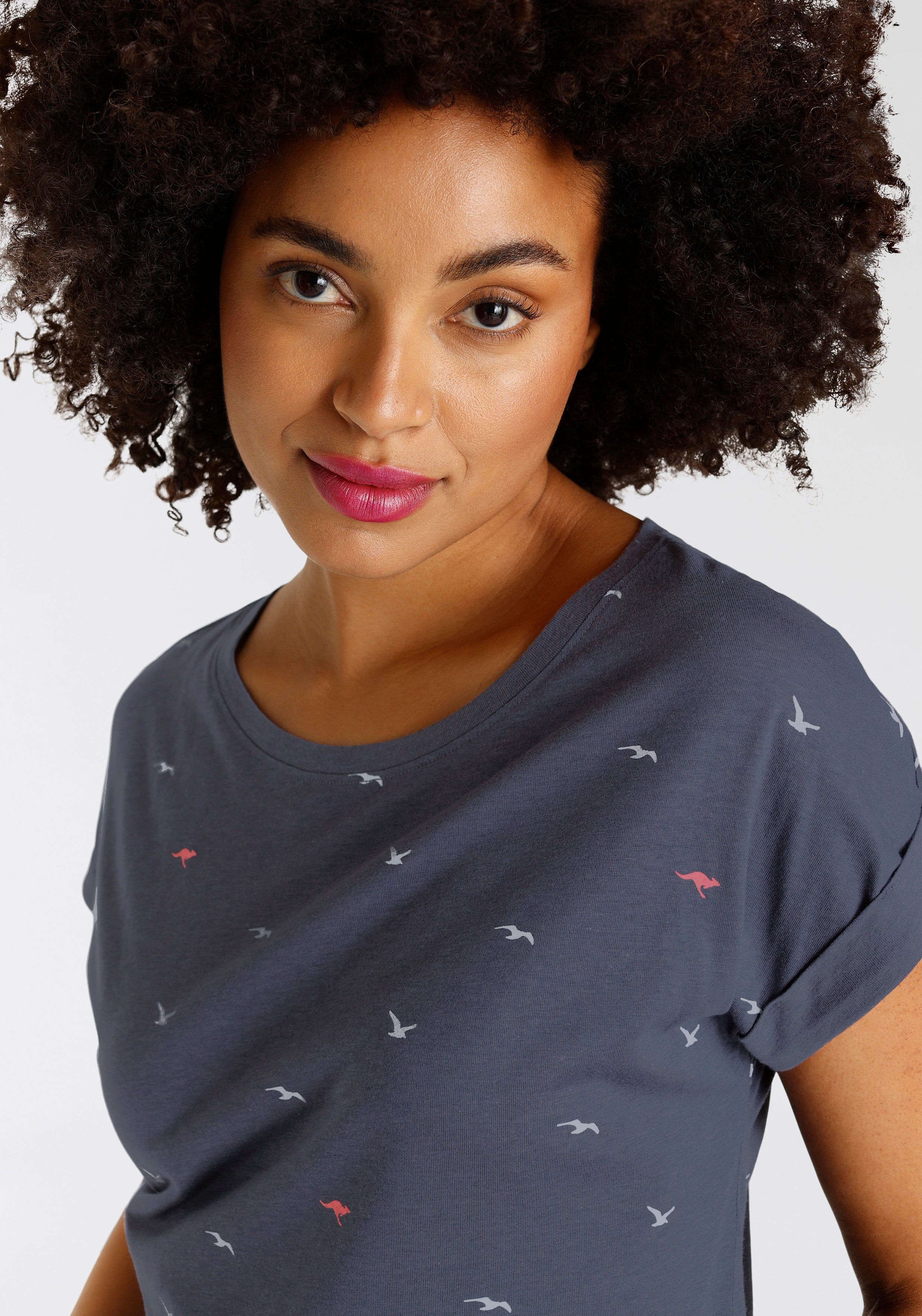 KangaROOS Shirt met print korte mouwen, figuurvolgend, met print, met ronde hals