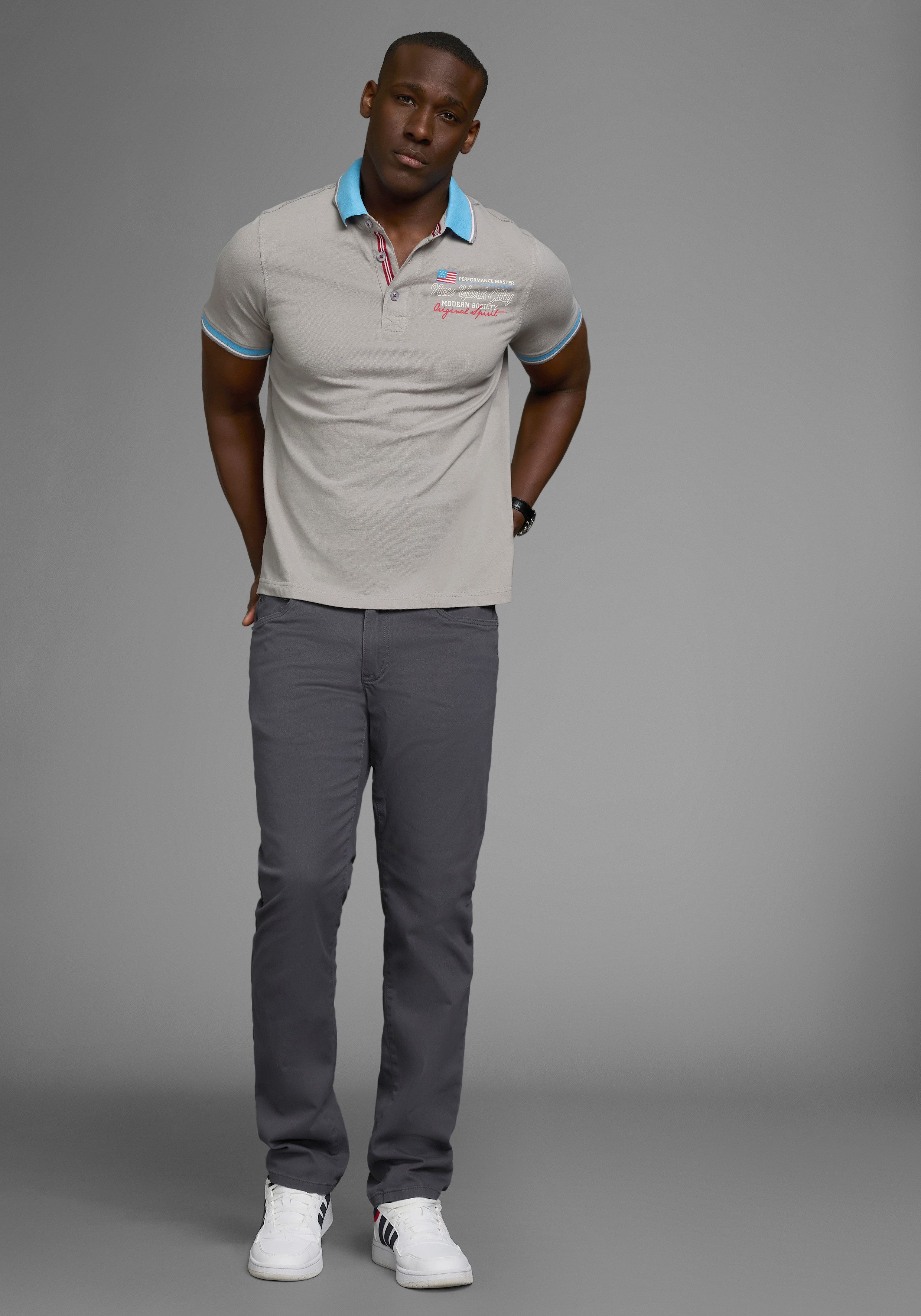 Man's World Poloshirt Korte mouwen, casual pasvorm, bedrukt, polokraag