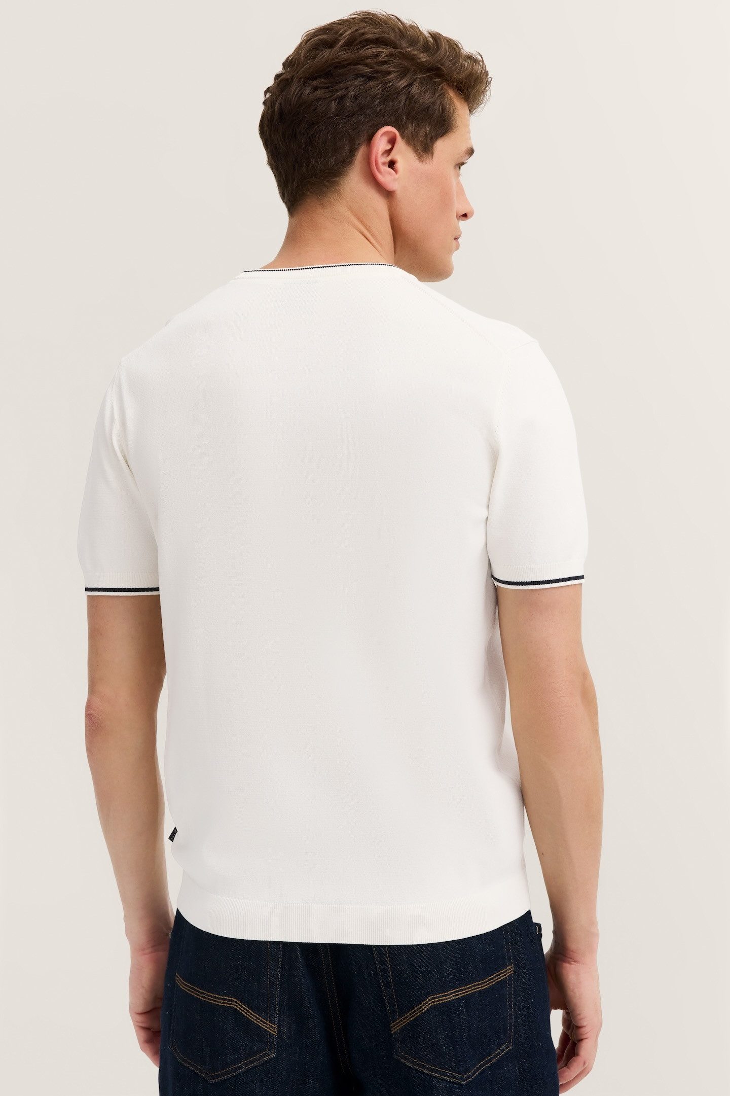 Bugatti T-shirt Regular fit met ronde hals van viscosemix