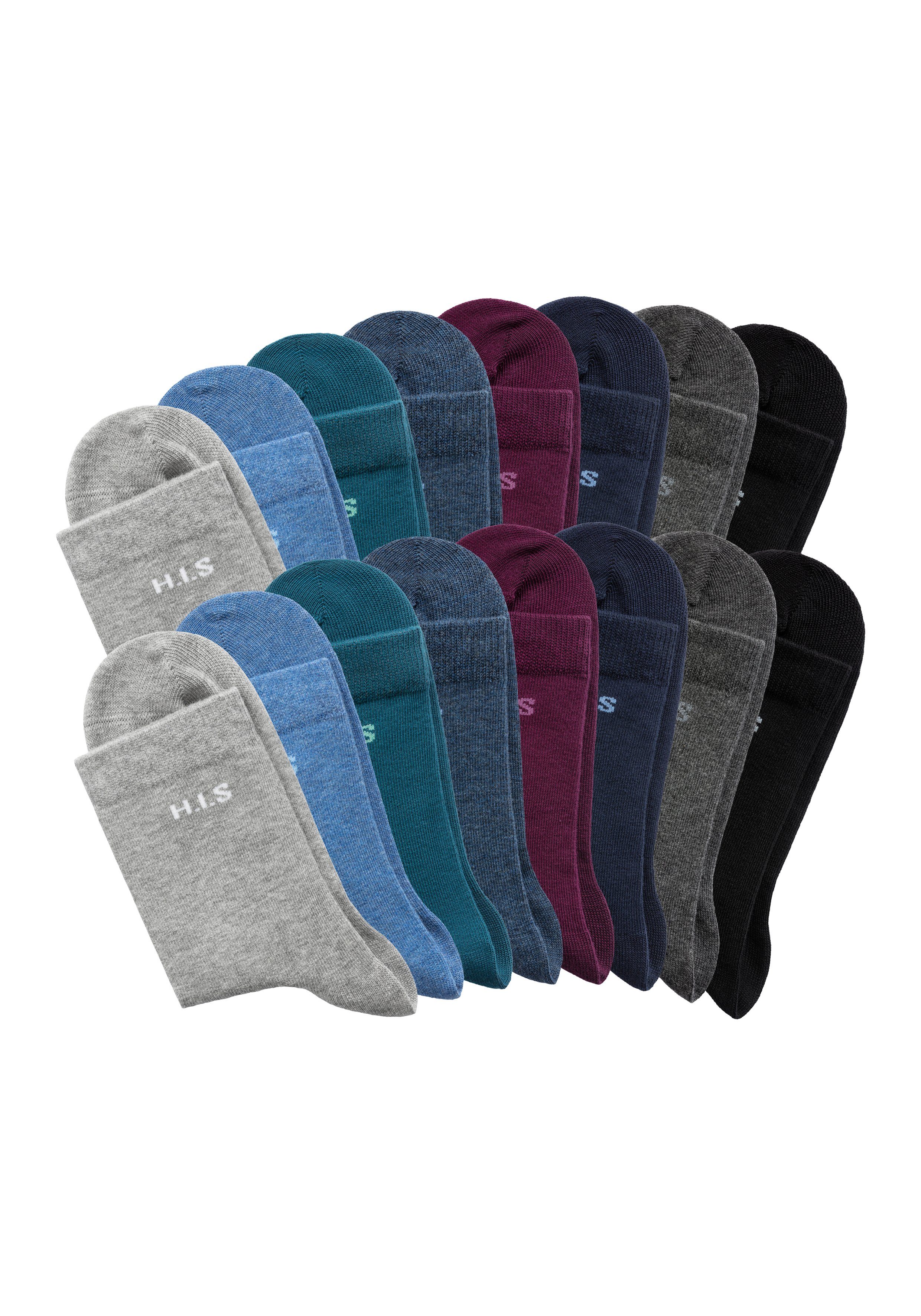 H.I.S Sokken met ingebreid logo (set, 16 paar)