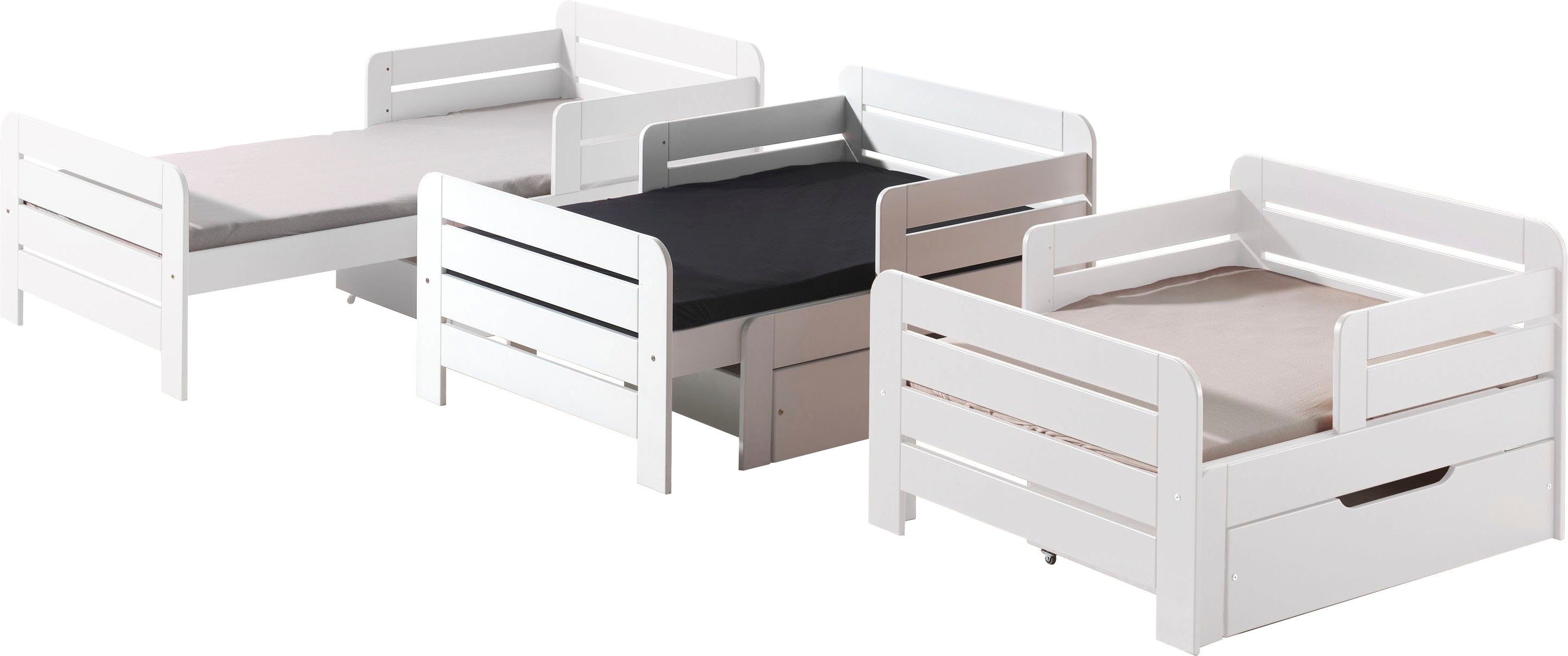 Vipack 1-persoonsledikant Kinderbed, lengte 140 resp. 160 en 200 cm, in wit of grijs gelakt (set)