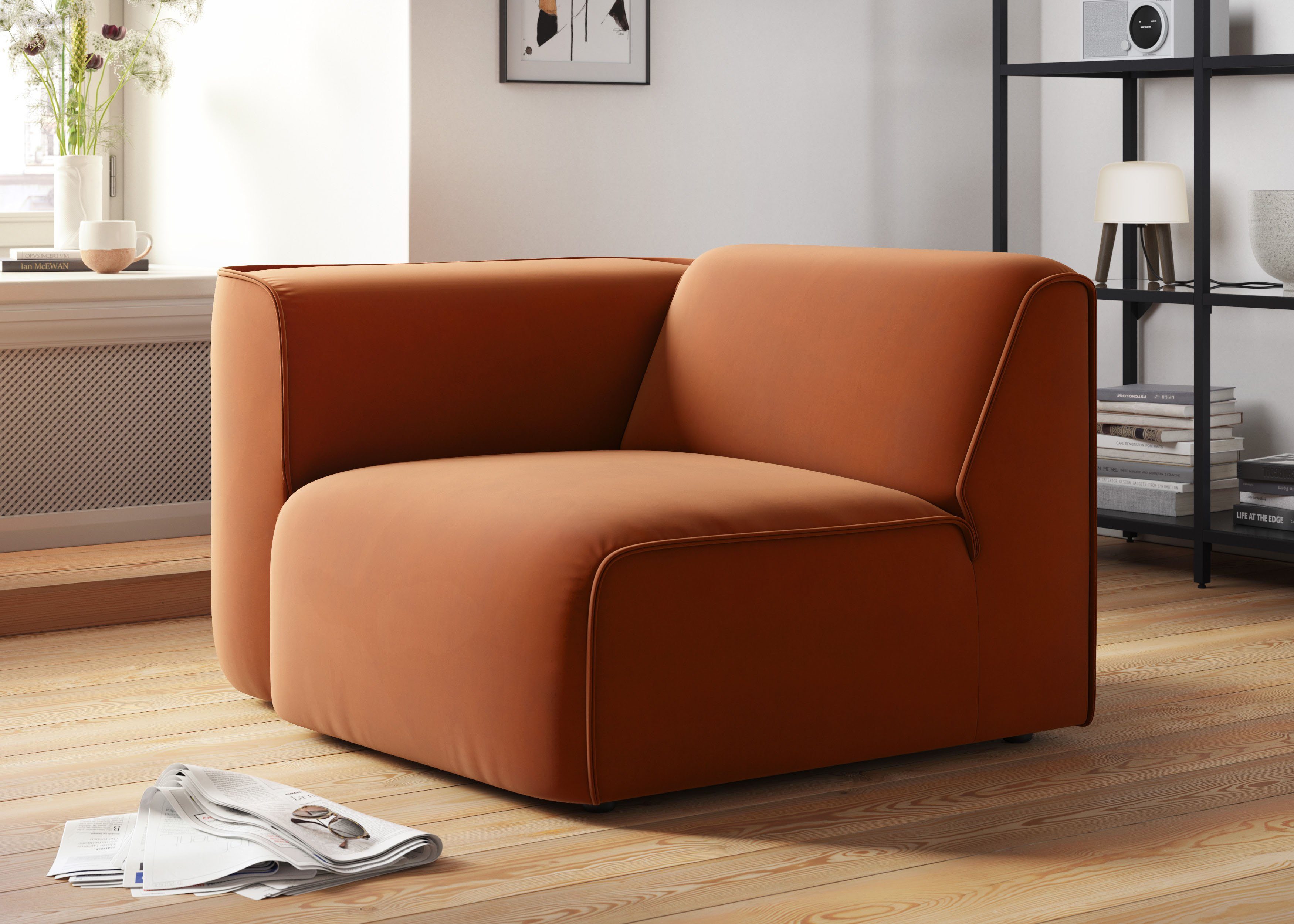 RAUM.ID Fauteuil Merid sofa-hoekelement, afmetingen B/D/H: 109/97/46 cm als module of apart te gebruiken, voor individuele samenstelling