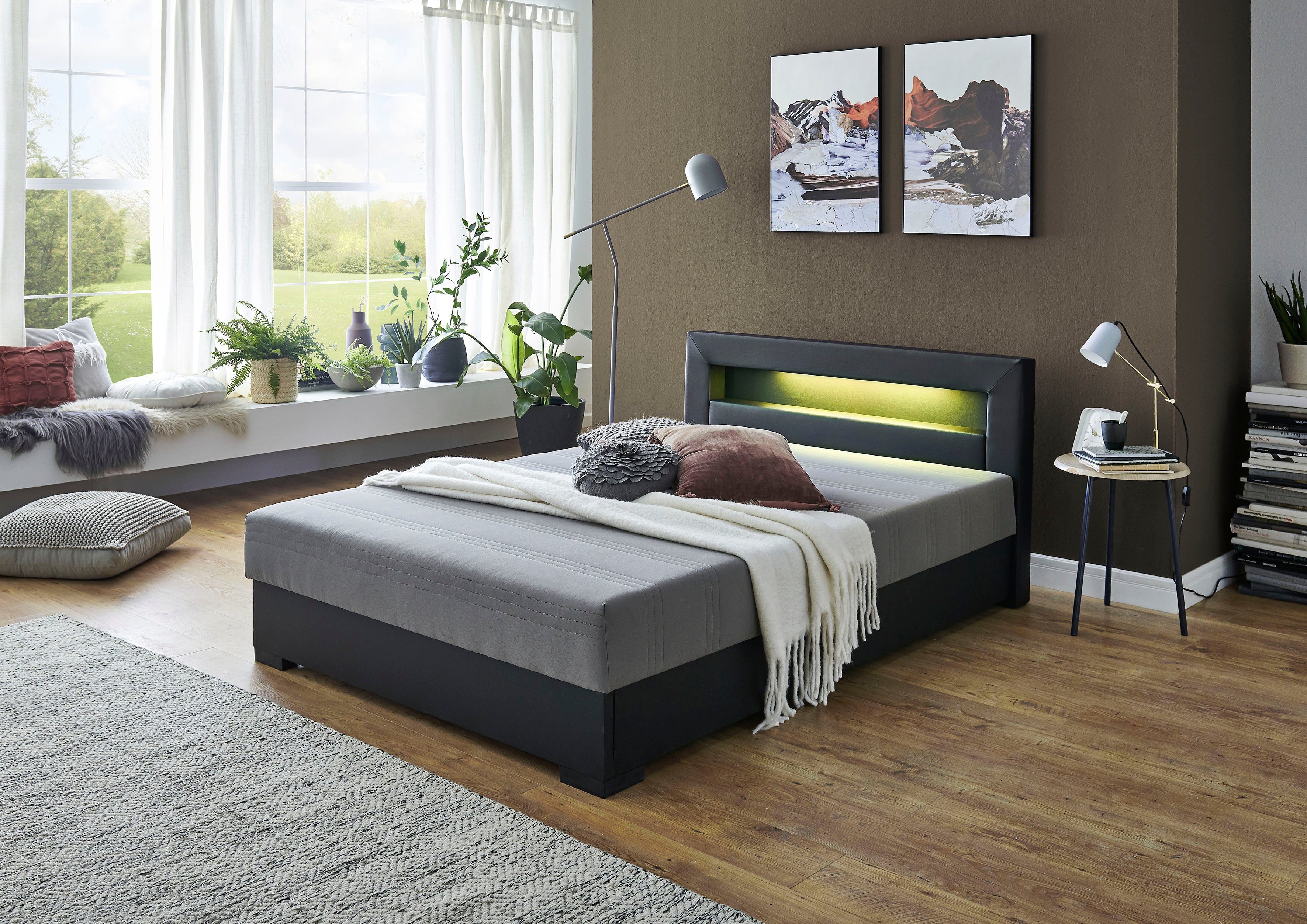 Relita Gestoffeerd bed MINA Bekleed bed 140x200 cm, naar keuze in wit, zwart of grijs