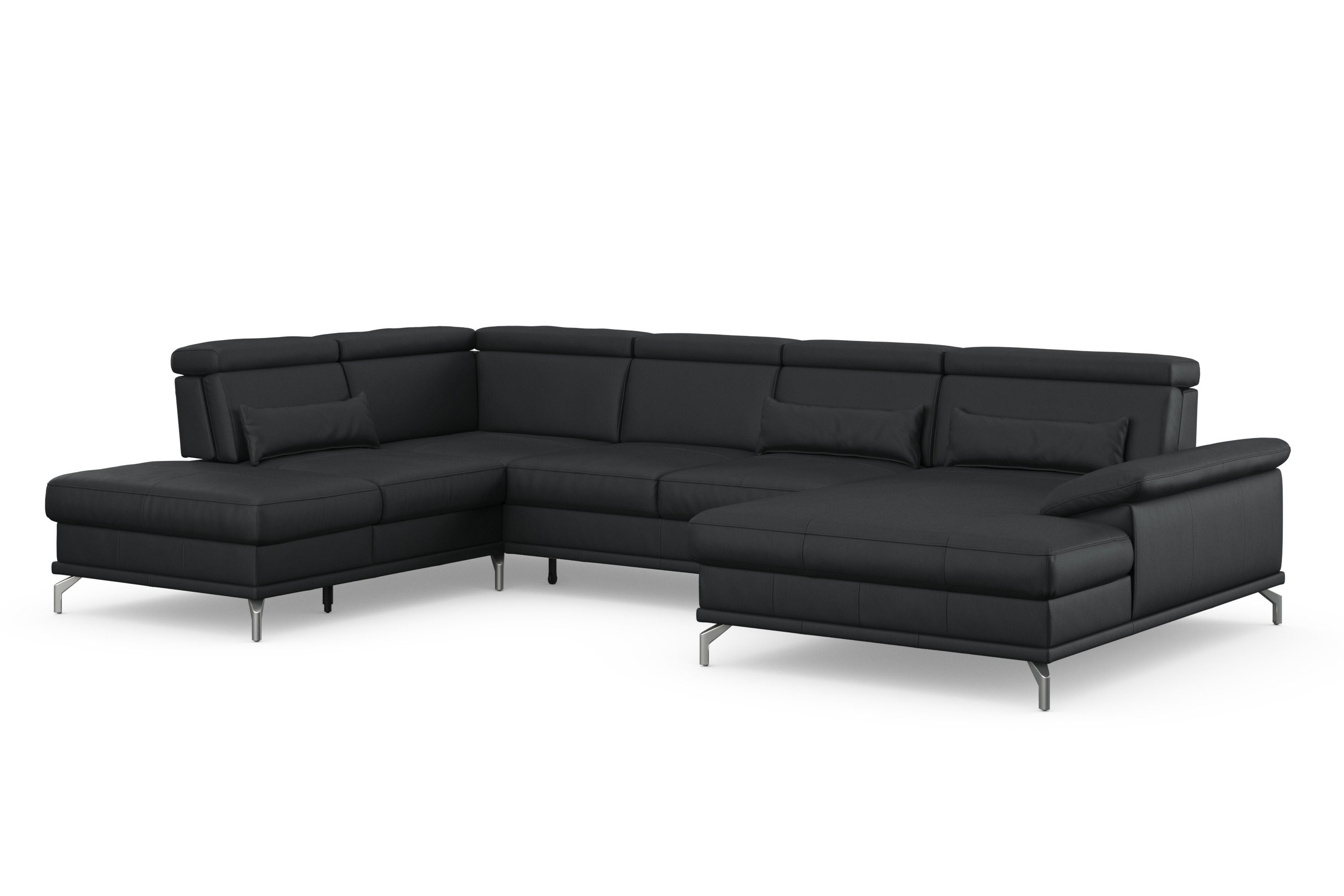 sit&more Zithoek Cabrio U-vorm, met zitdiepteverstelling, arm- en hoofdsteunverstelling