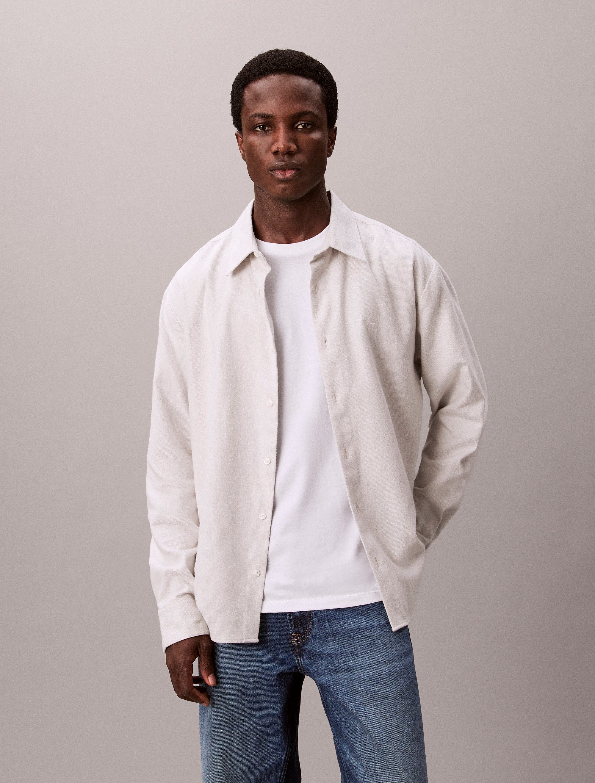 Calvin Klein Flanellen overhemd LS MELANGE FLANNEL EASY SHIRT