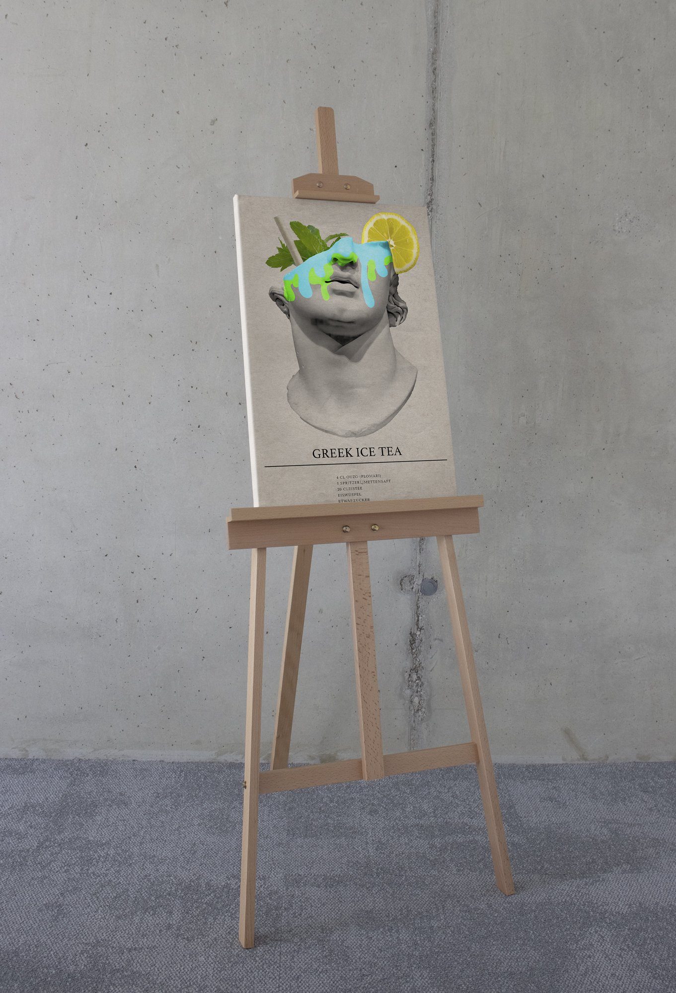 Komar Artprint op linnen Greek Ice Tea Cocktail - Afmeting 40 x 60 cm (1 stuk)