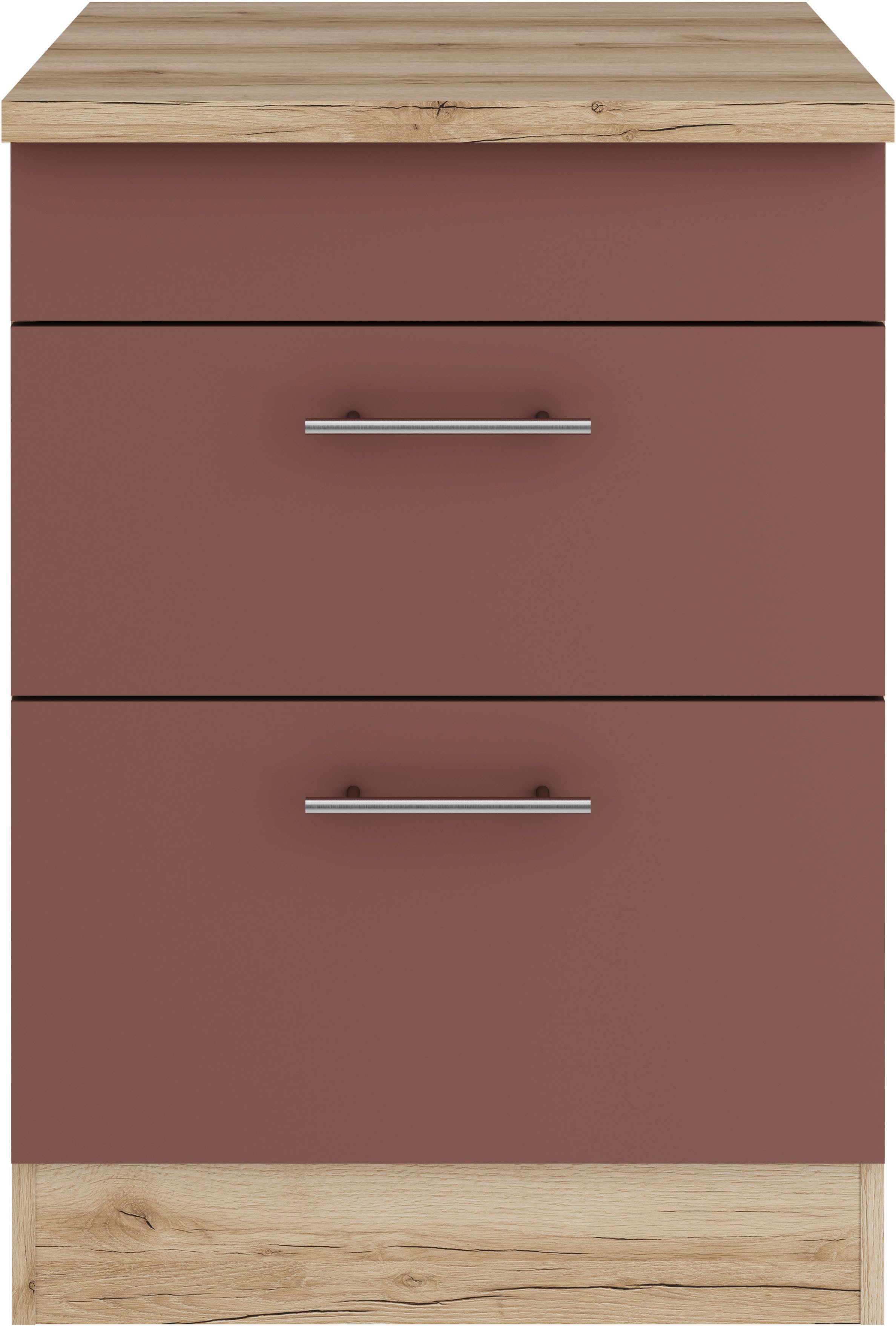 OPTIFIT Ombouwkast voor fornuis Bella Breedte 60 cm, voor kookplaten, 2 uittrekken