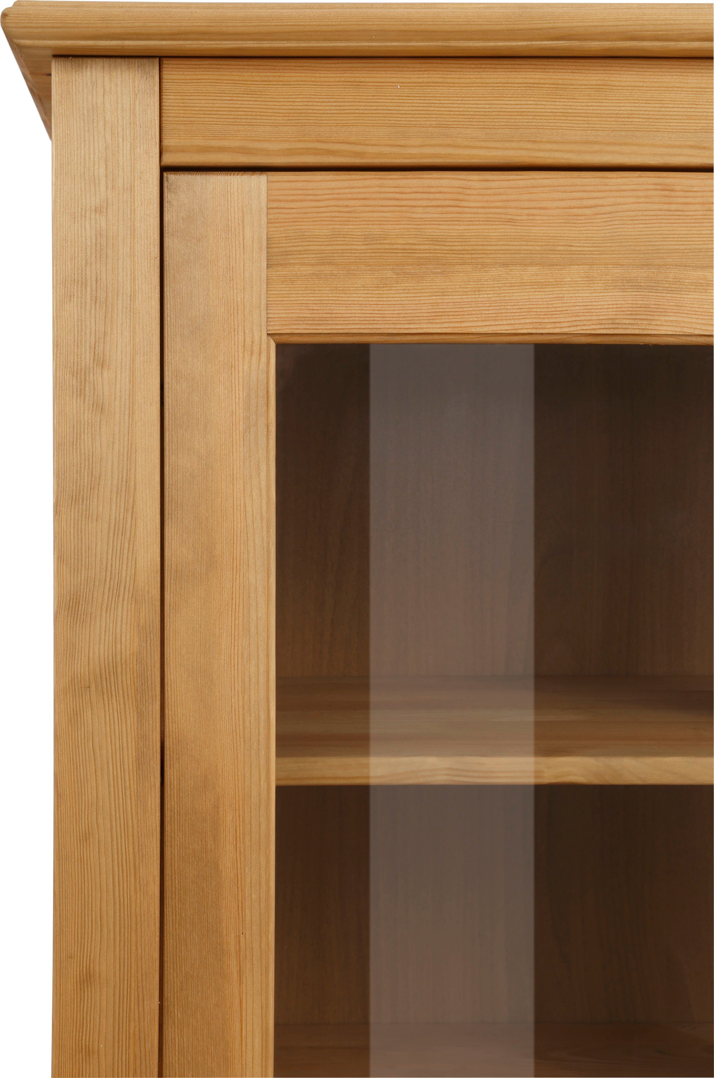 Home affaire Highboard Rauna Vitrine, breedte 111,6 cm, van massief dennenhout