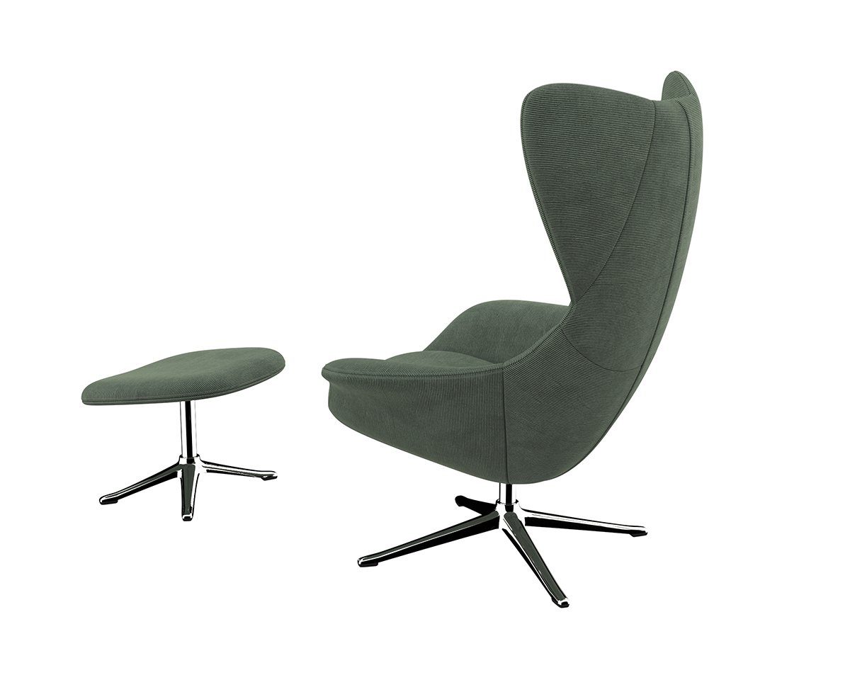 FLEXLUX Oorfauteuil Stilo relaxstoel, TV-stoel Solitaire, stijlicoon, draaibaar, aluminium basis