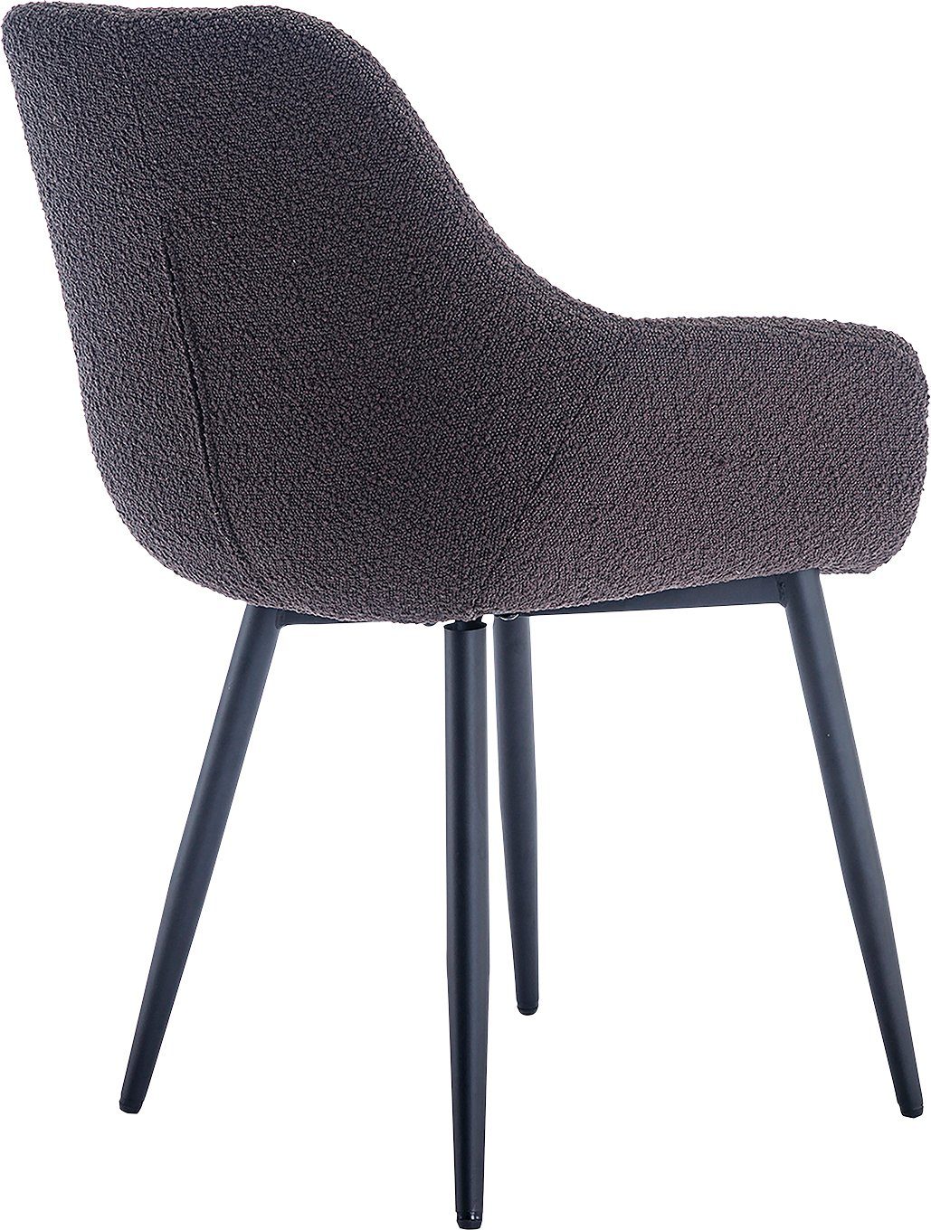 SalesFever Stoel met armleuningen moderne bouclébekleding (set, 2 stuks)