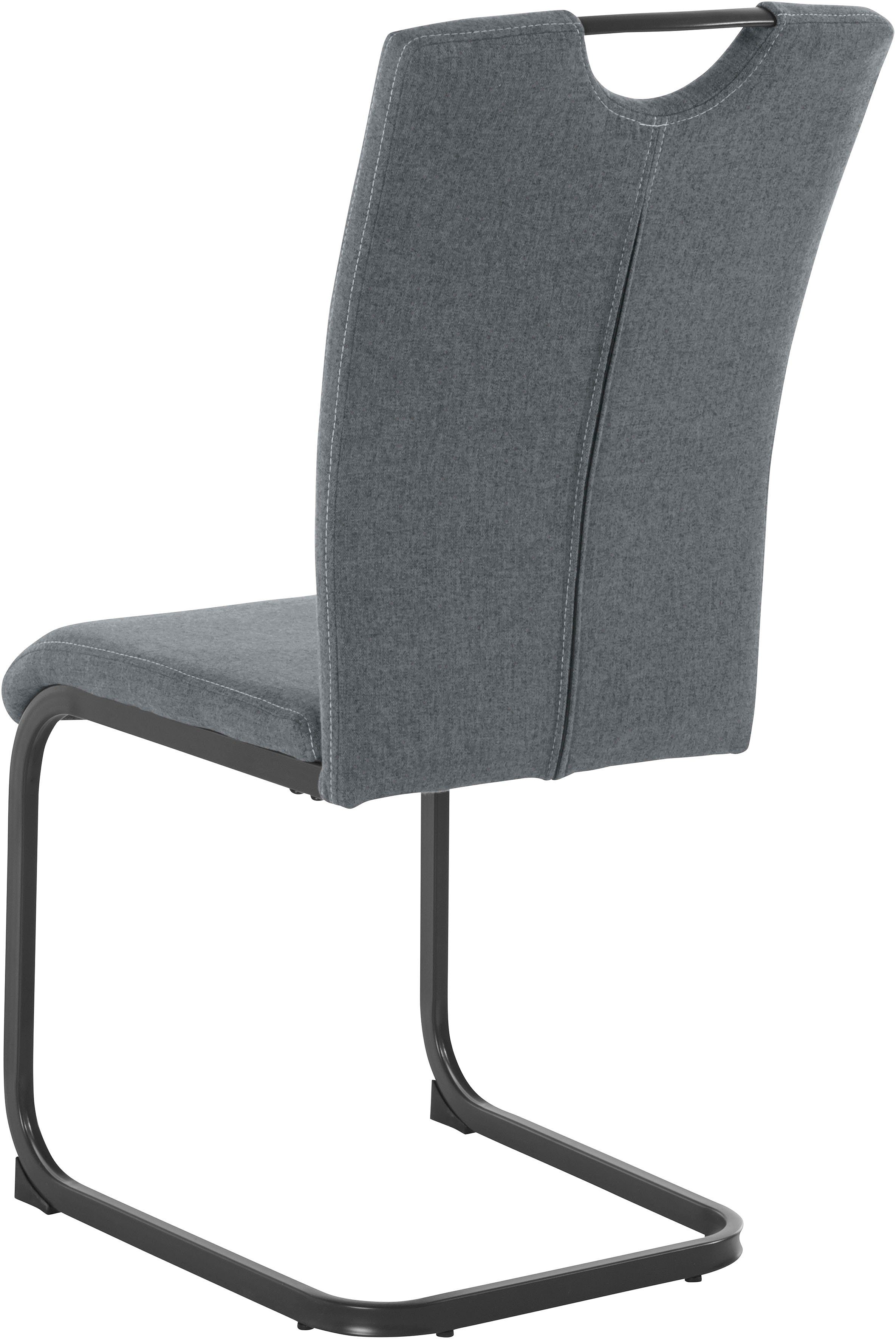 Homexperts Eetkamerstoel Viva (set van 2 of 4), overtrekstof in weefstof, metalen frame in antraciet (set)