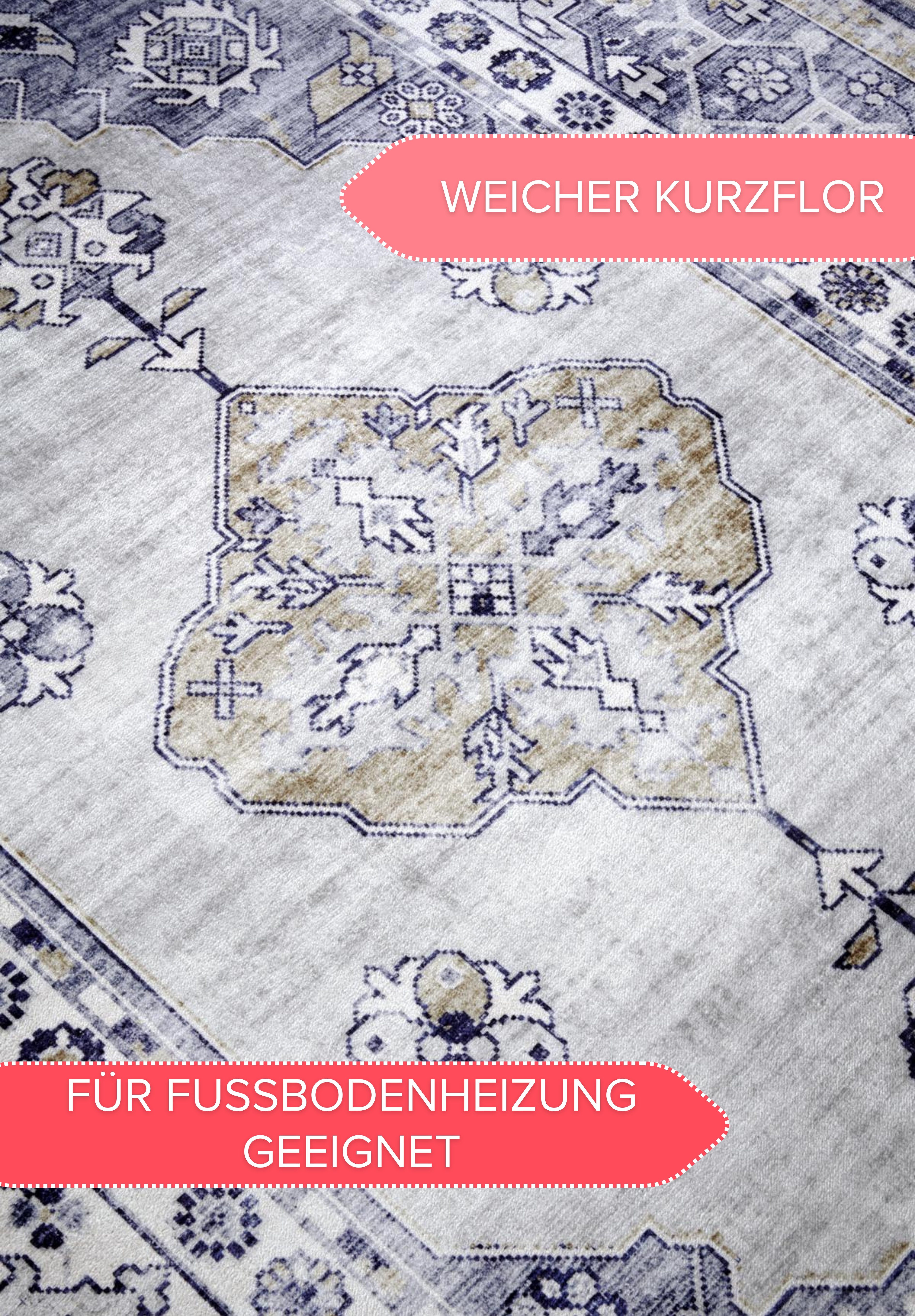 freundin Home Collection Vloerkleed Meridiem Kortpolig, antislip, oriënt, vintage, klassiek, woonkamer, gang