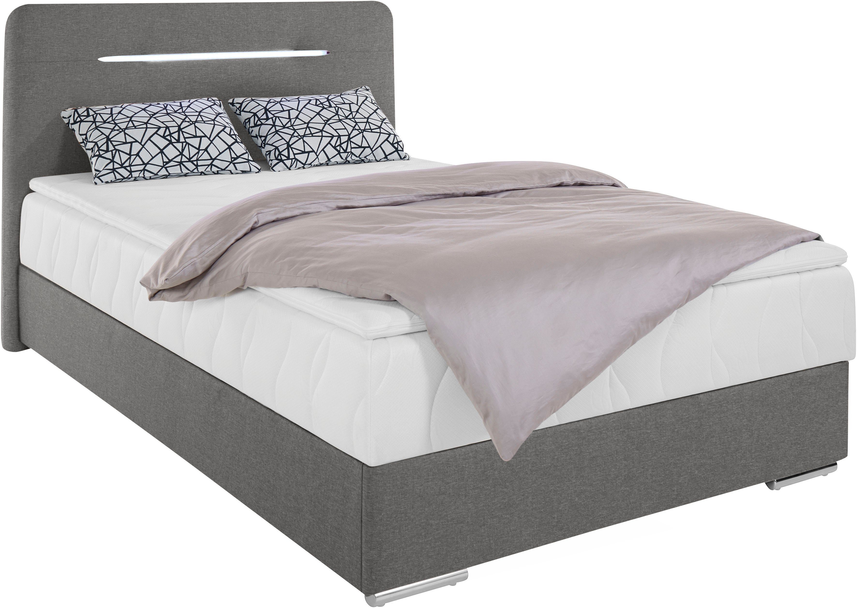 COTTA Boxspring Lighstar inclusief ledverlichting, topmatras, bedkist en sierkussen