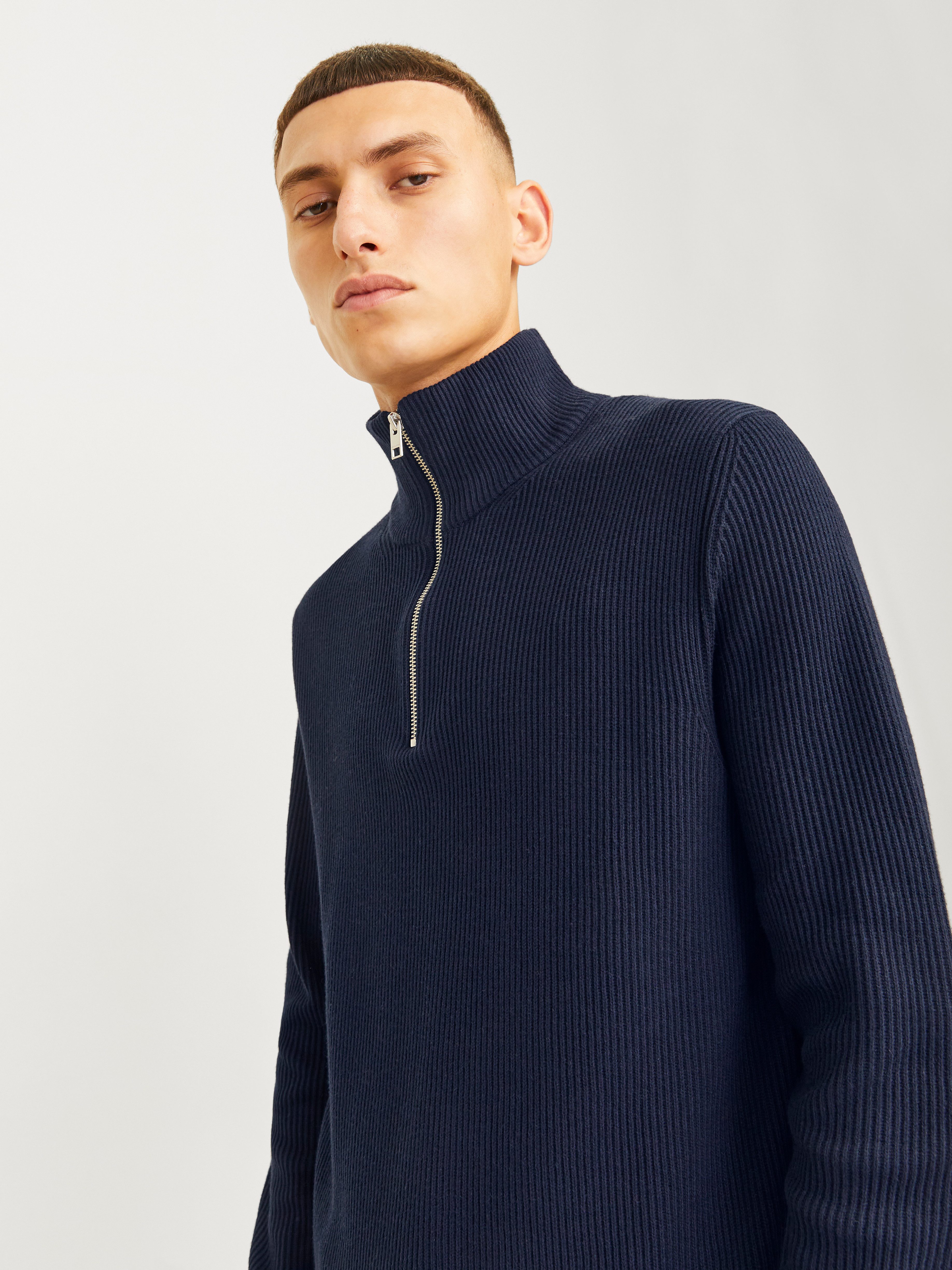Jack & Jones Schipperstrui JJEPERFECT KNIT HALF ZIP SN