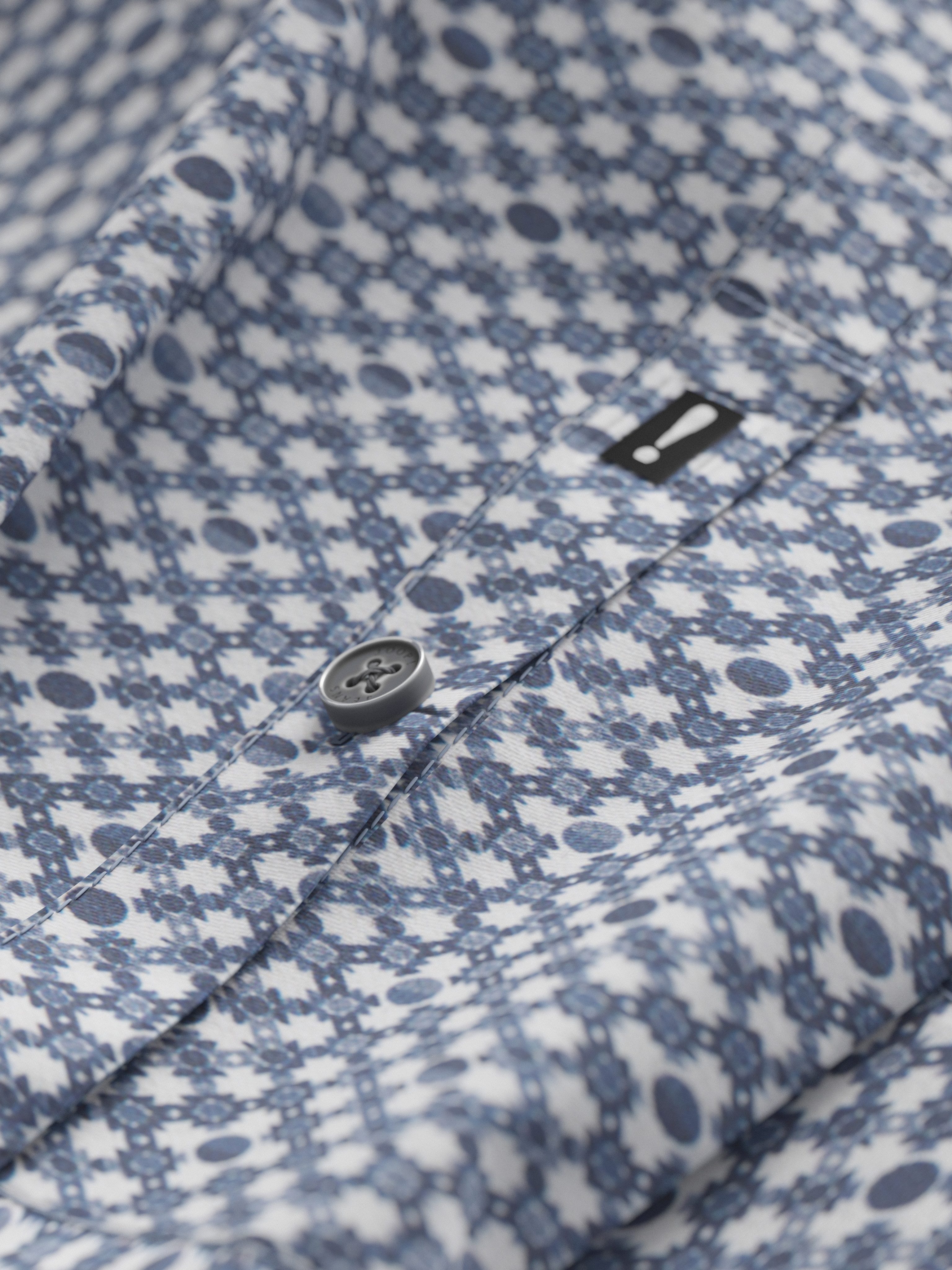 Joop Jeans Overhemd met lange mouwen Hanson3-W Etiket aan de zijkant van de romp, opvallend patroon